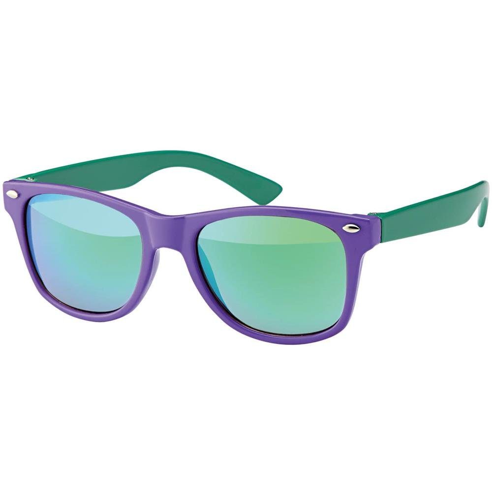 BEZLIT Eyewear Wayfarer Kinder Sonnenbrille Jungen Mädchen (1-St) mit schwarzen Linsen Grün/Lila