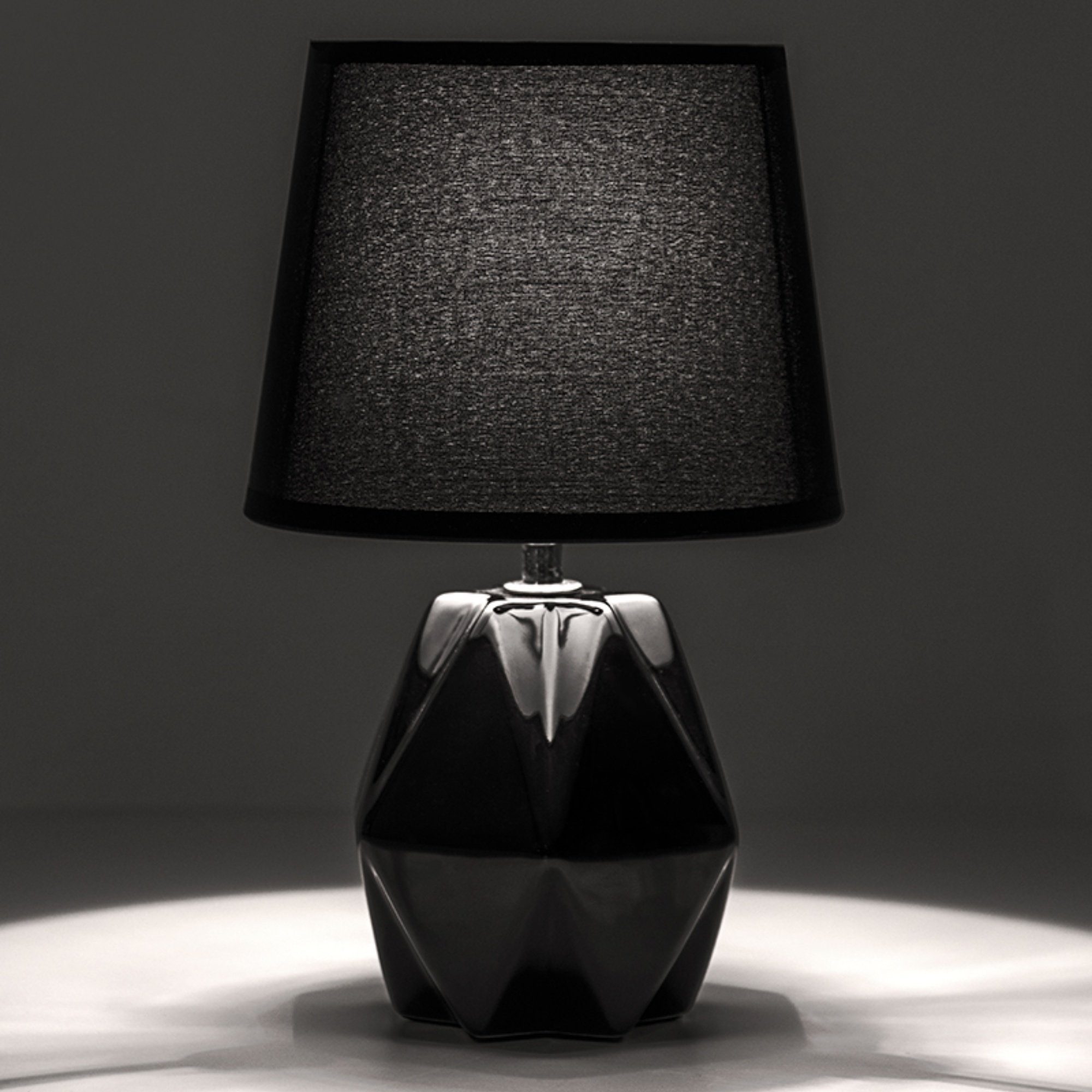 Tischleuchte schwarz ohne Nachttischlampe, Konsimo FABO Leuchtmittel Schreibtischlampe