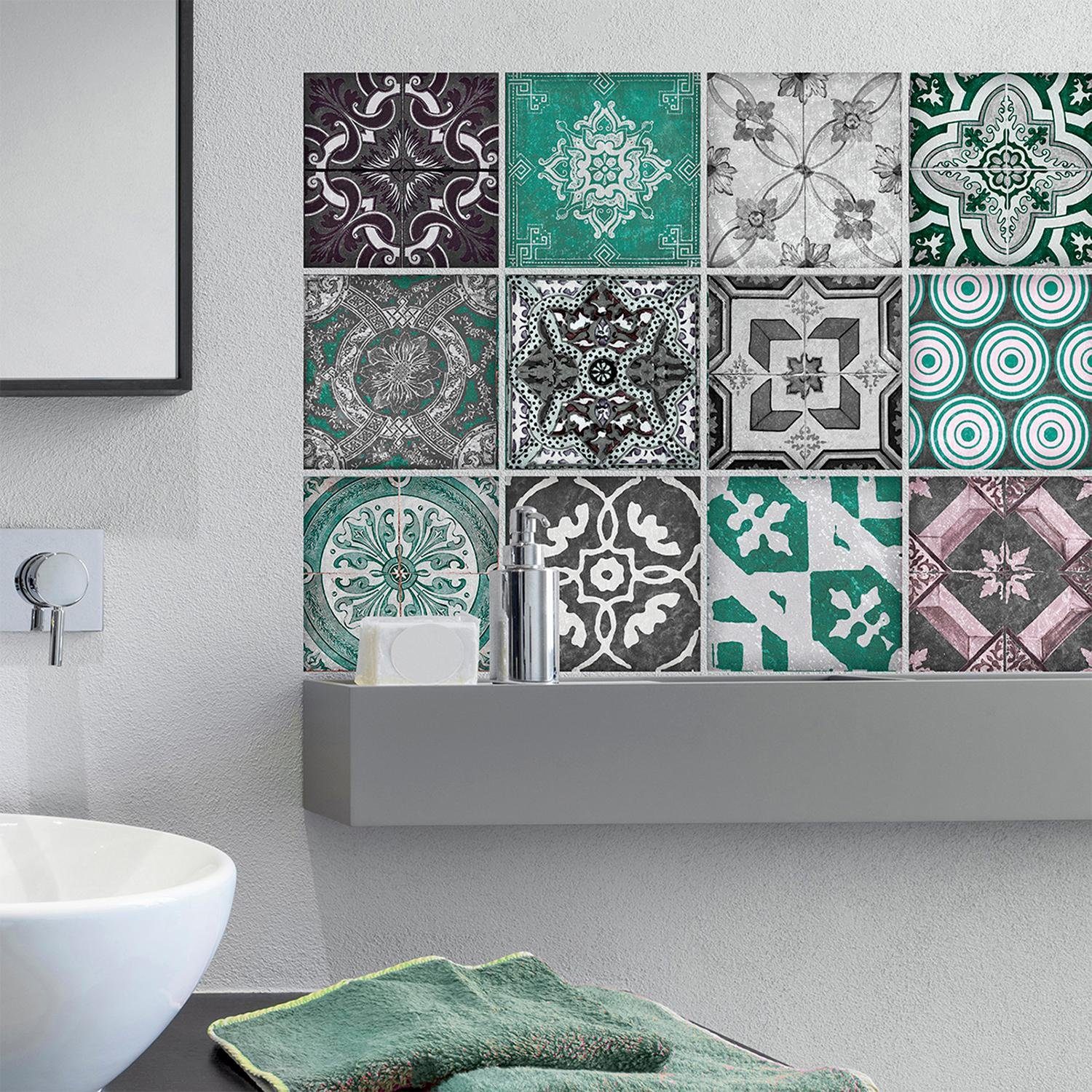 queence Fliesenaufkleber Mosaik Muster, Stickerfliesen, selbstklebend, günstig online kaufen