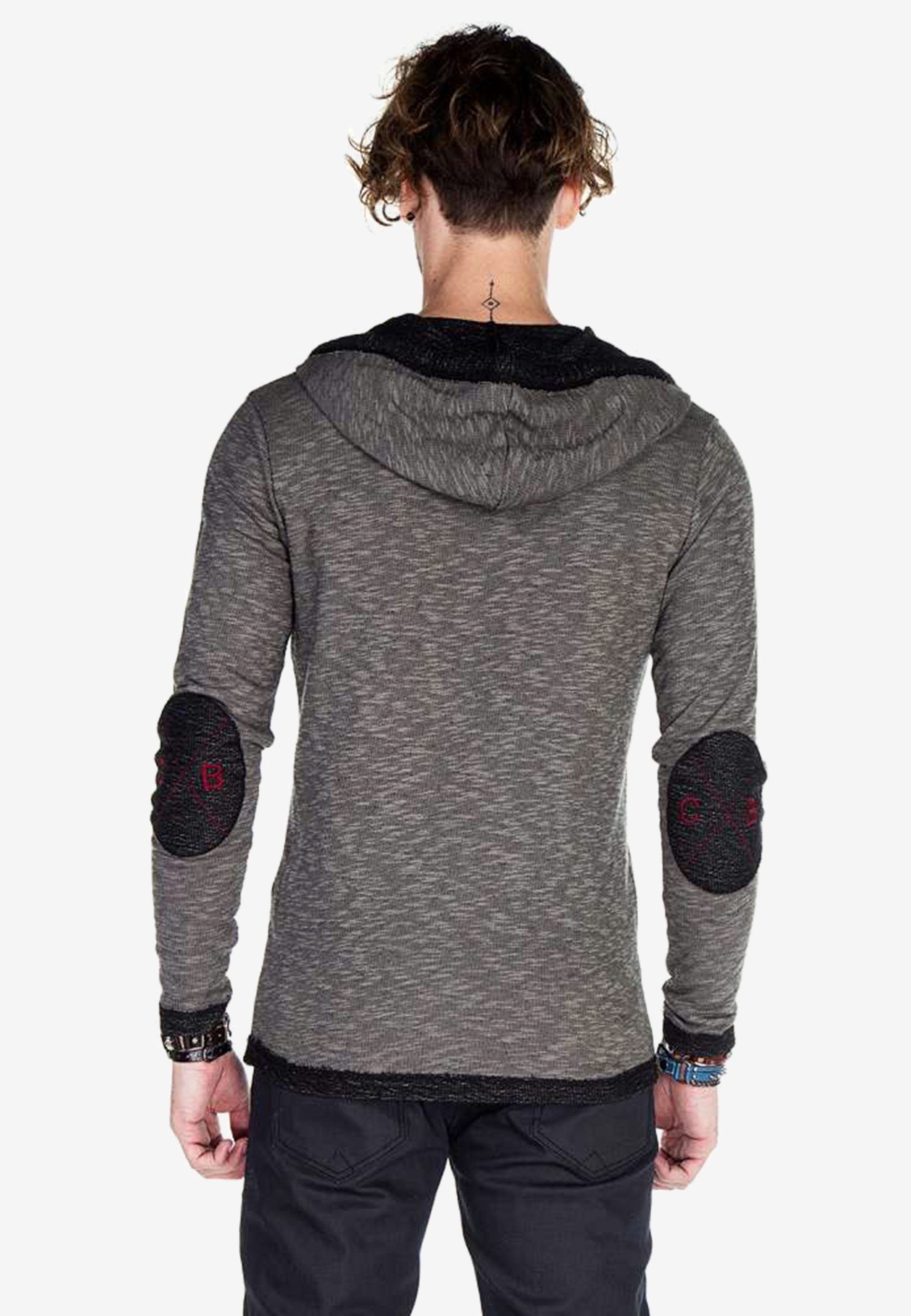 Herren Pullover Cipo & Baxx Kapuzensweatshirt mit stylischem Half-Zip