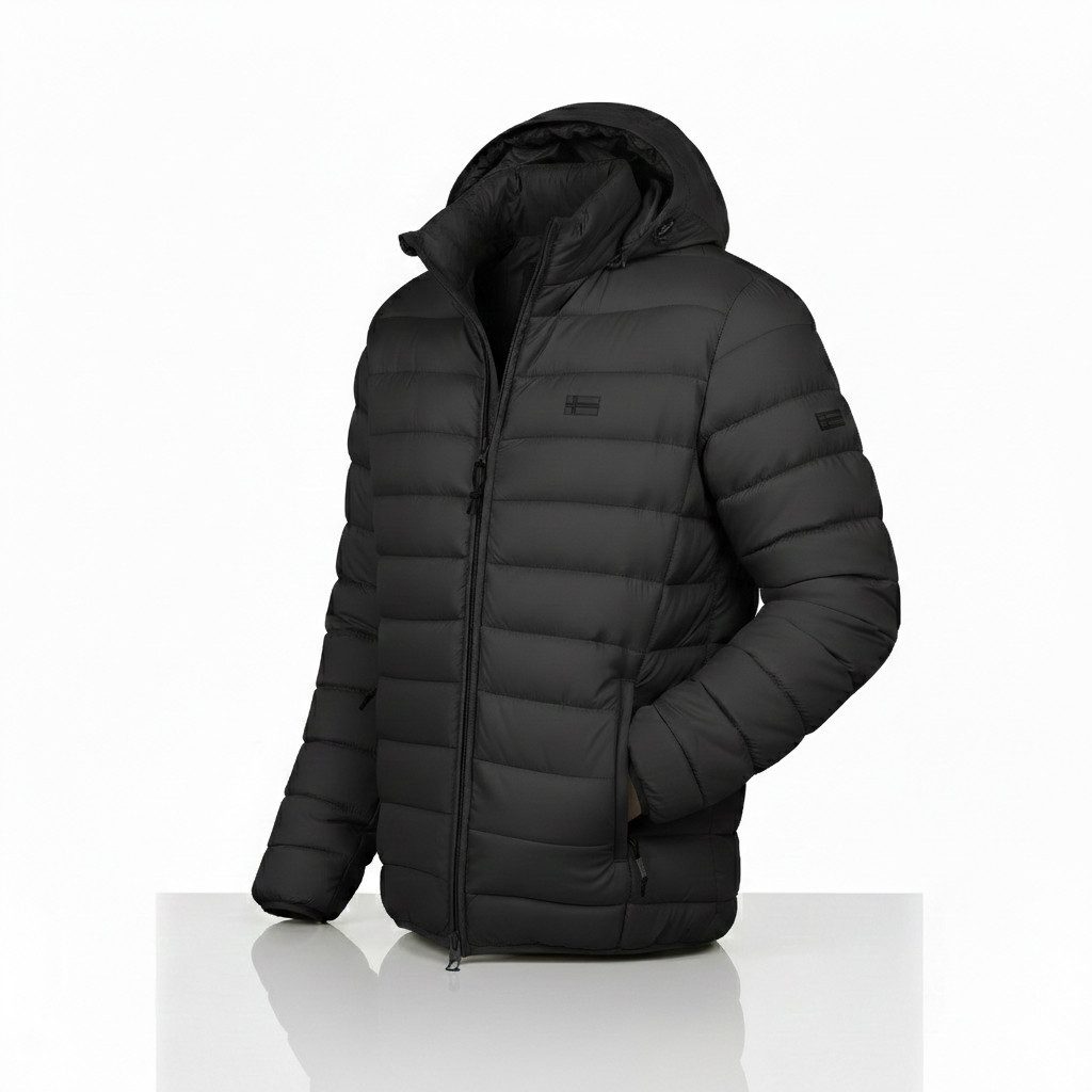 Geographical Norway Steppjacke Hochwertige Outdoorjacke Steppjacke mit Kapuze (1-St) Steppjacke Mit Kapuze Herbst Übergangs Jacke