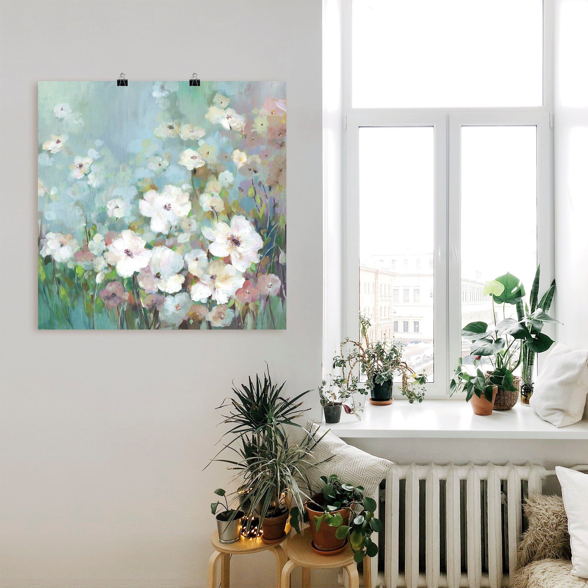Artland Wandbild Feldblumengarten, Blumenwiese (1 St), als Leinwandbild, Poster in verschied. Größen