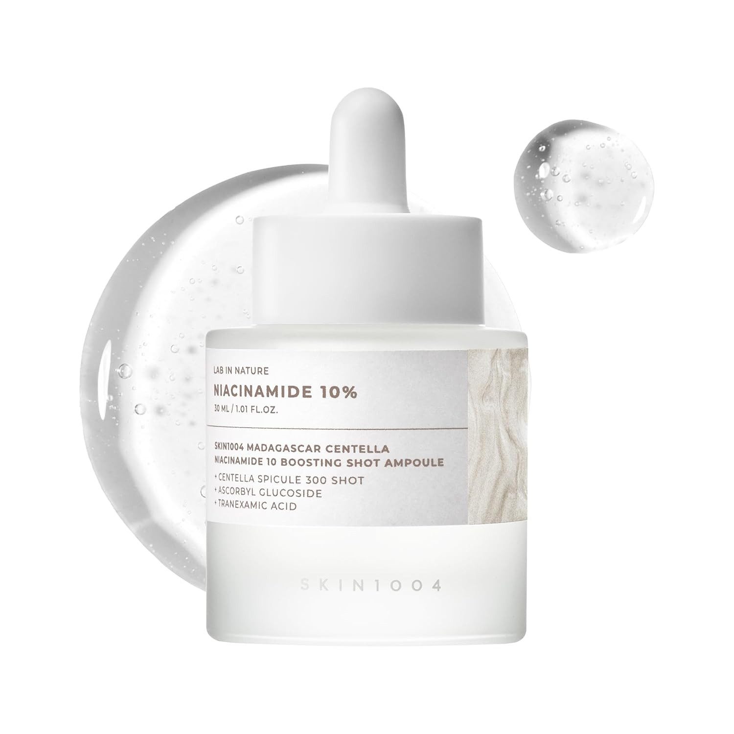 SKIN1004 Gesichtsserum Madagascar Centella Niacinamide 10 Boosting Shot Ampoule ausgleichende Gesichtspflege mit 10 % Niacinamid und Centella Asiatica, zur sichtbaren Porenverfeinerung & für ein ebenmäßiges Hautbild 30 ml