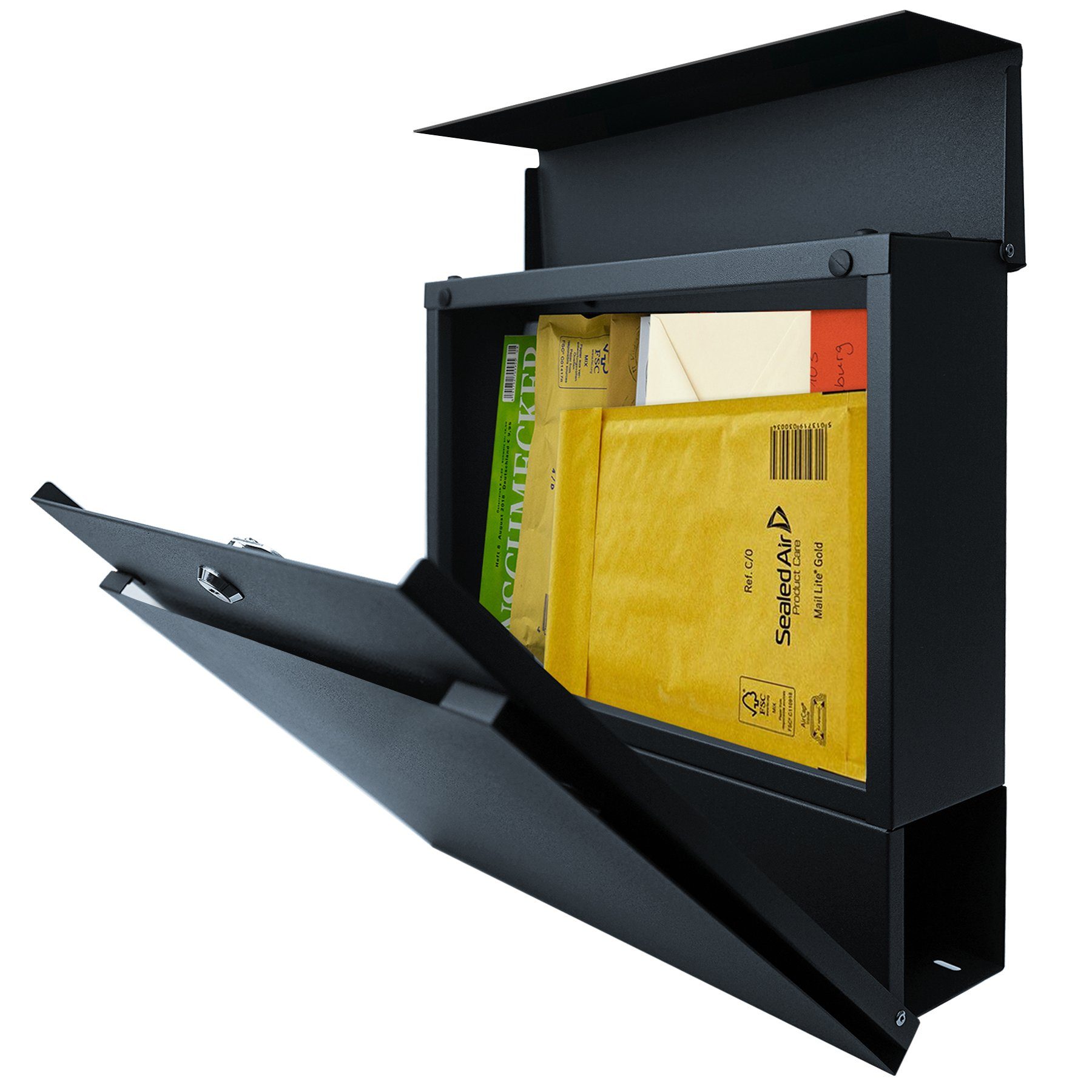 713 MOCAVI Box MOCAVI mit Briefkasten integriert Briefkasten anthrazit, Zeitungsfach
