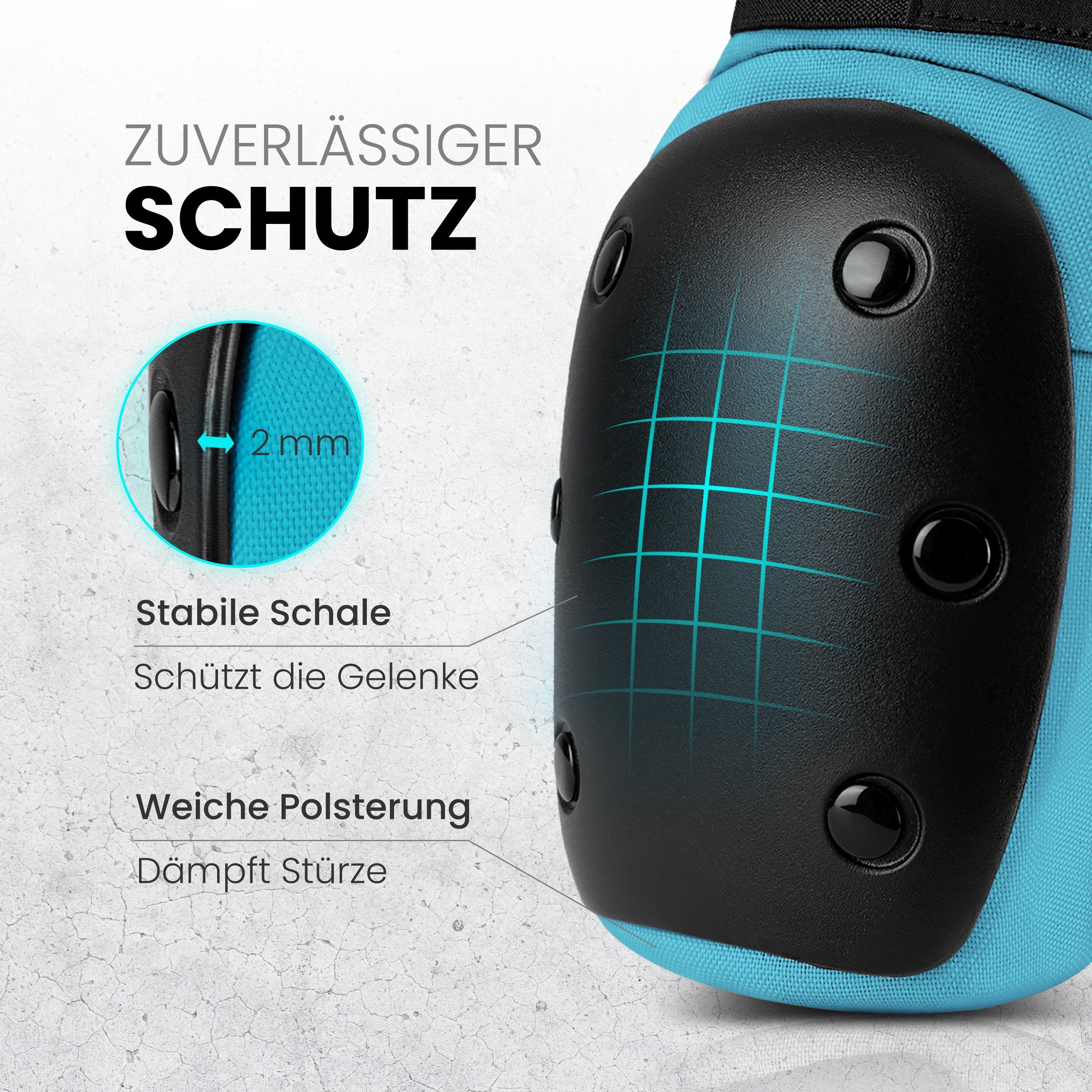 99FLIPS Protektoren-Set DIVE Protektoren Set Erwachsene Skateboard Inline Skates, Longboard (Protektoren Set Skateboard Erwachsene, 6-tlg., Inliner Schoner Knie – Bild 4 von 5