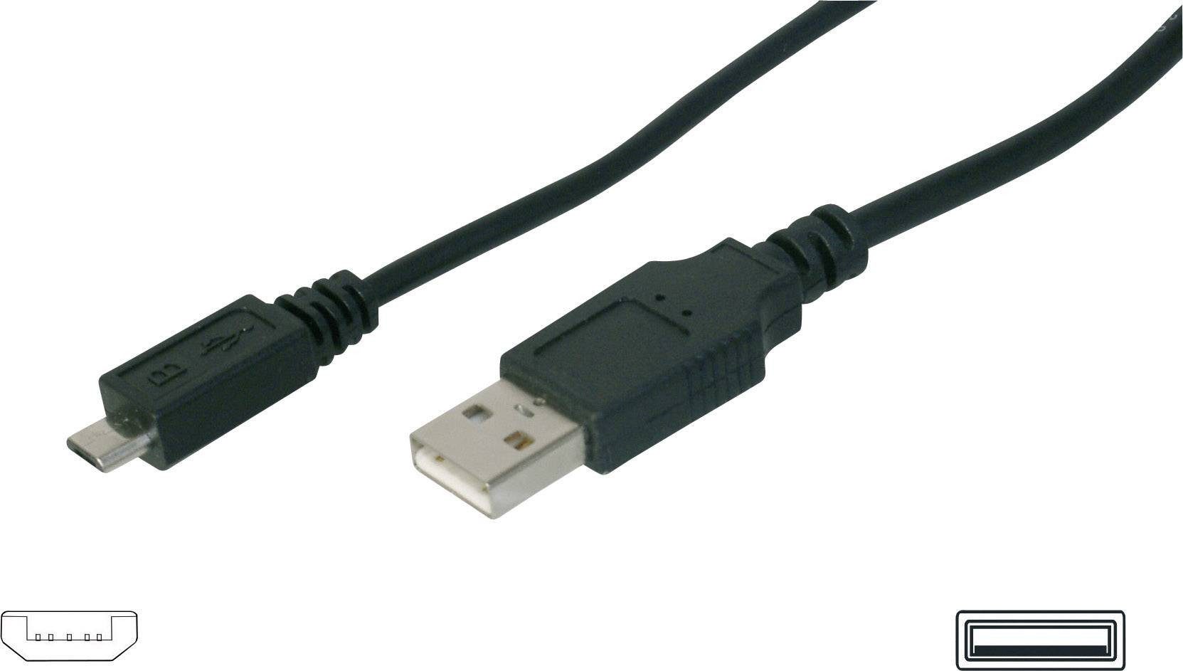DIGITUS USB Anschlusskabel, Typ A - micro B, St/St USB-Kabel