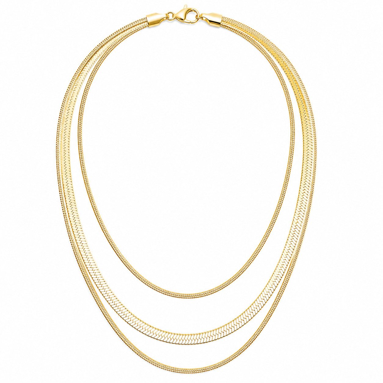 ROUGEMONT Schlangenkette Moderne Layering Halskette Schlangen Design 45cm, Hypoallergen