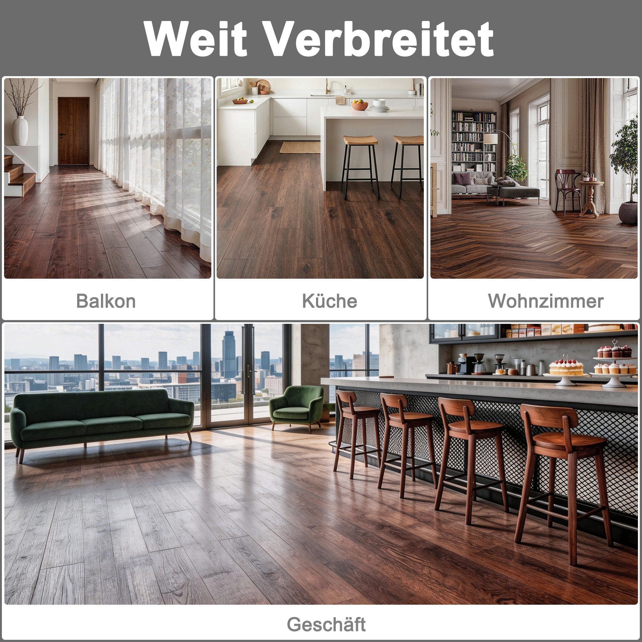 FIVMEN Vinylboden PVC Bodenbelag Selbstklebend, Holzmaserung Dielen, Bodenfliesen, 18/36 Stück, 2.51/5.2 m² Schneidbar Fliesen für Schlafzimmer, Küche – Bild 5 von 5