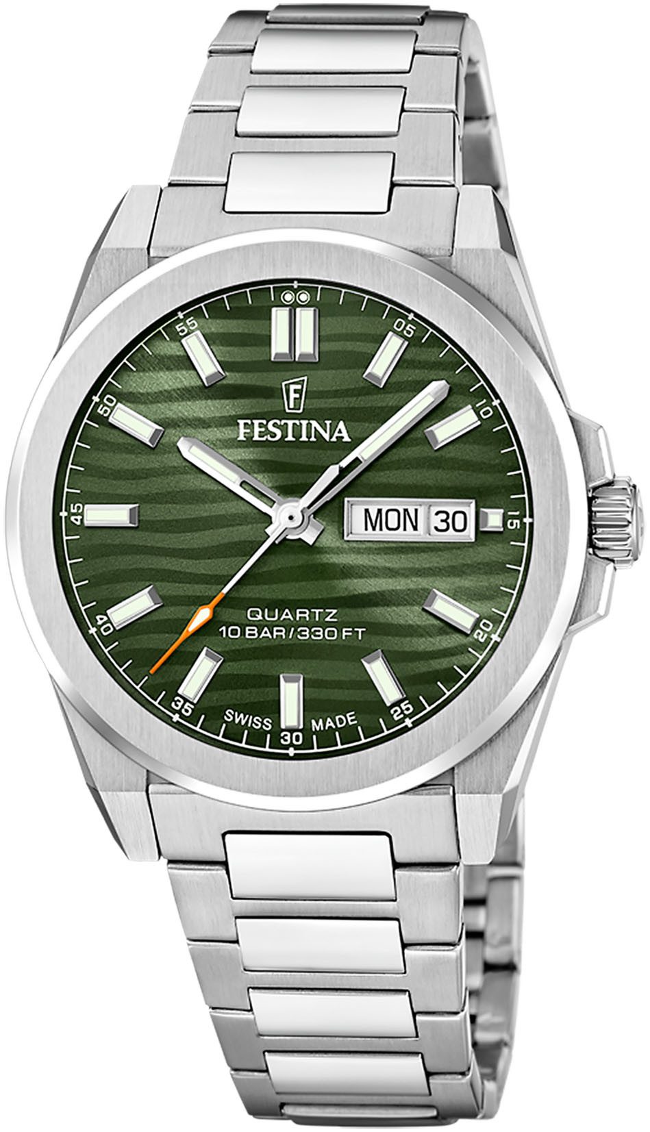 Festina Quarzuhr Quarzuhr F20073/4, Armbanduhr, Damenuhr, Herrenuhr, Swiss Made, Edelstahlarmband, Datum