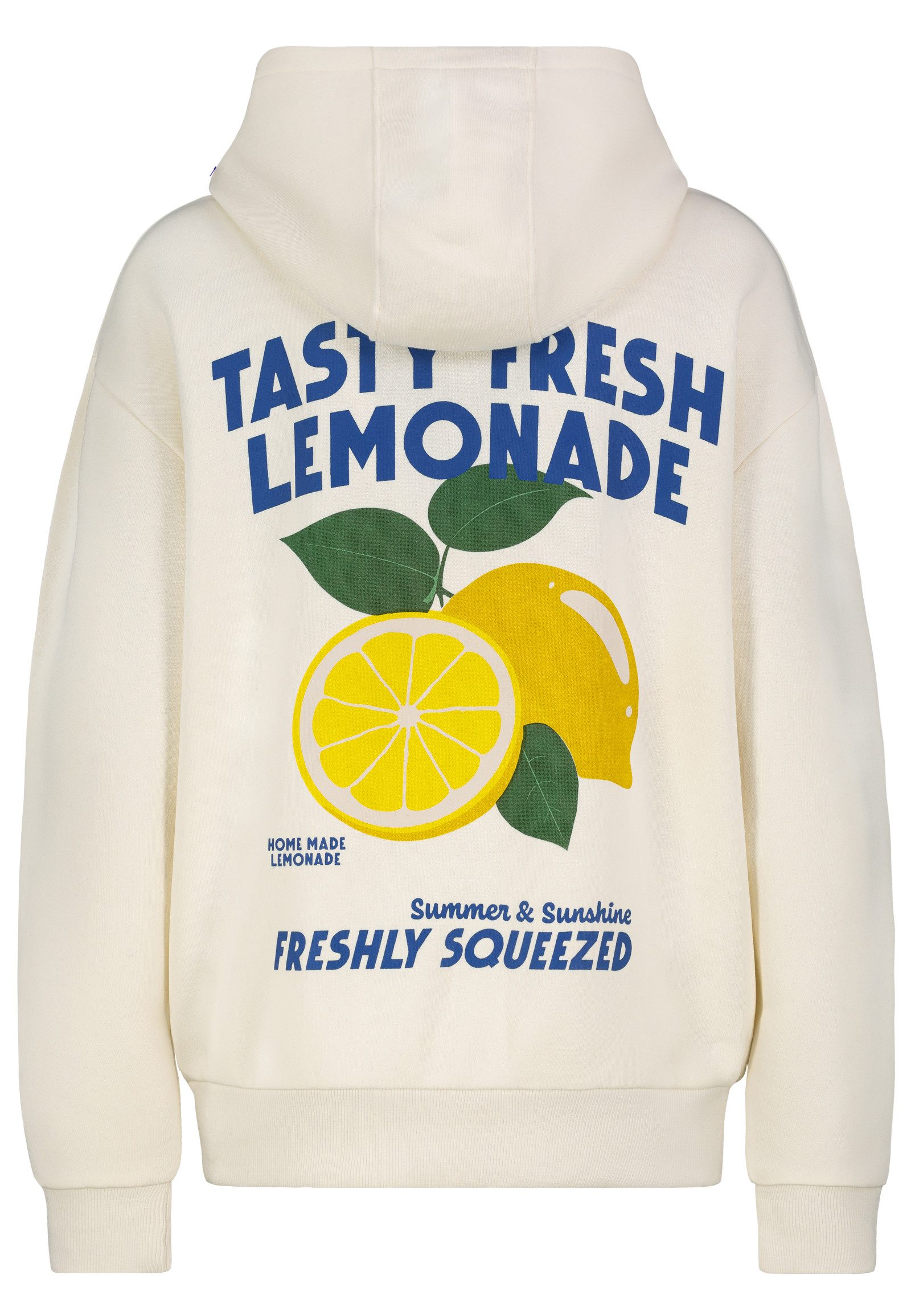 SUBLEVEL Hoodie Mit abgesetzten Schultern und Apfel-Zitronen-Print Schriftz günstig online kaufen