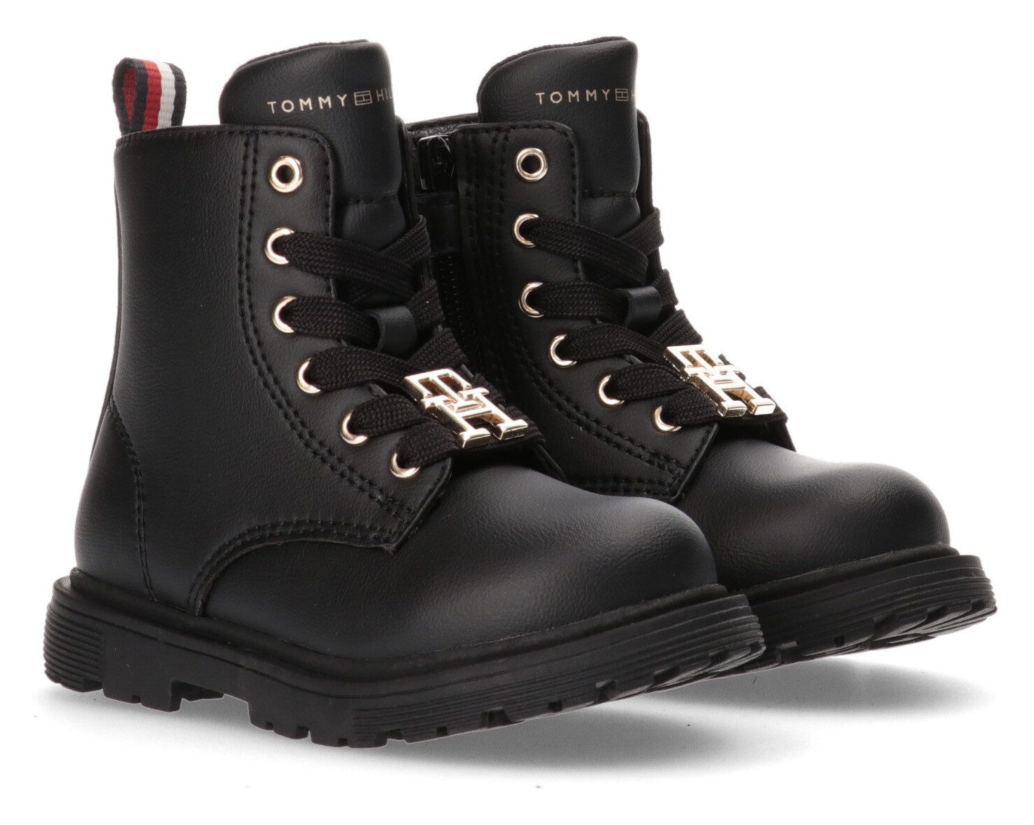 Tommy Hilfiger Schnürboots Winterstiefel, Schnürstiefel, Ботинки mit goldfarbenem Logo-Emblem