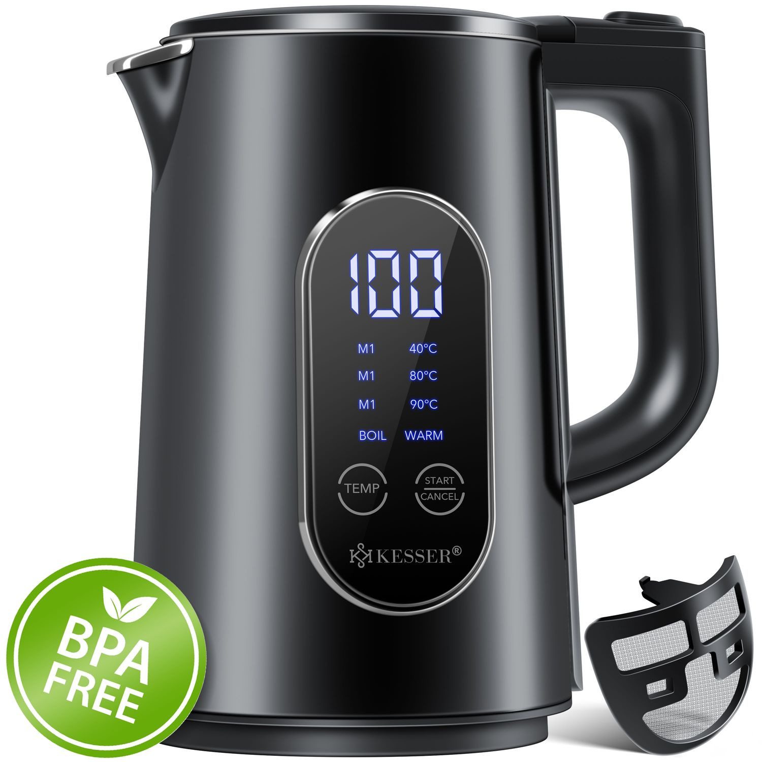 Wasserkocher Edelstahl 1,7 Liter 2200W 30 min Warmhalten