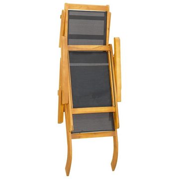 vidaXL Gartenlounge-Sessel Deckchair Garten-Liegestühle 2 Stk Massivholz Akazie und Textilene Lie