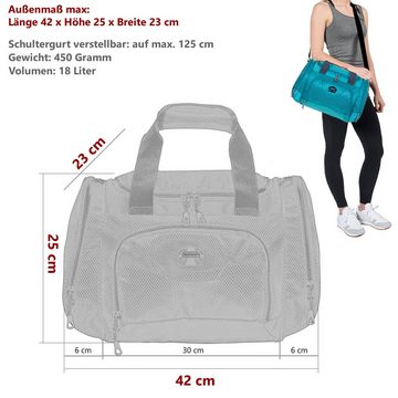 ELEPHANT Sporttasche klein Sport Tasche Reisetasche Trainer S-M 42 cm, 18 Liter Gym Fitness Bag Freizeittasche + Trinkflasche