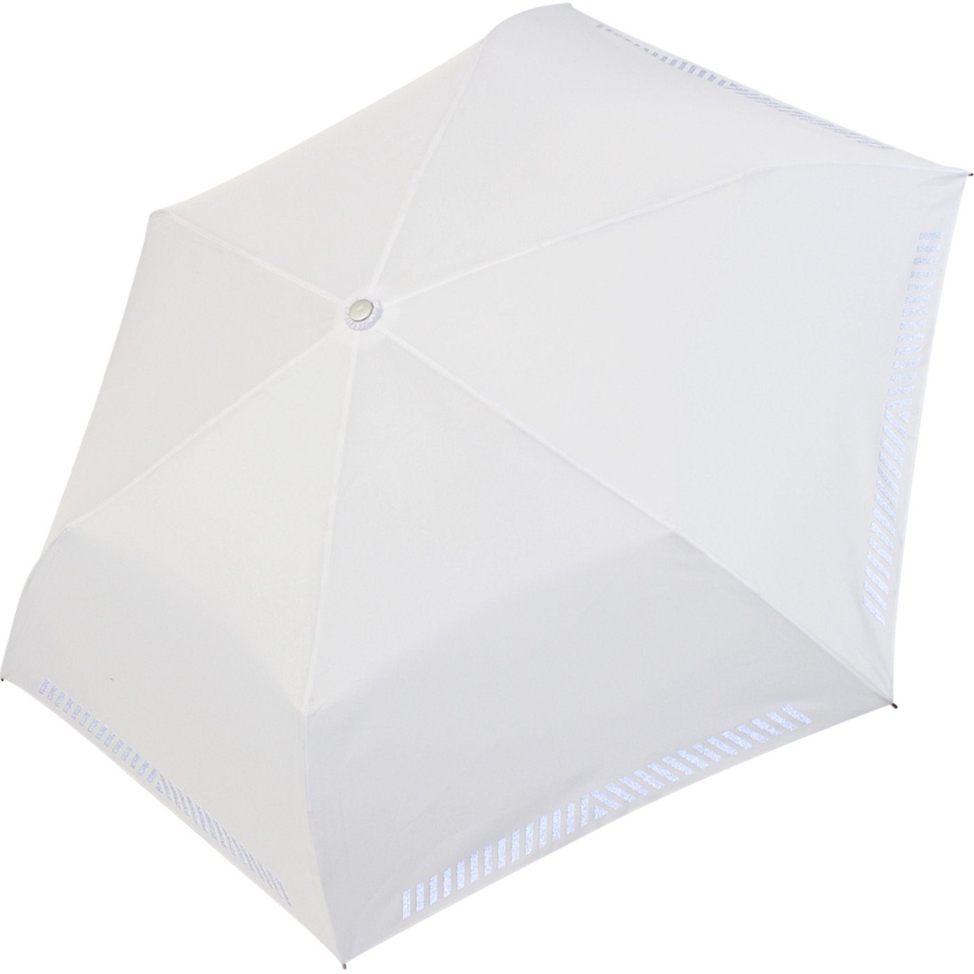 weiß iX-brella Kinderschirm Safety Reflex Mini reflektierend leicht, extra Taschenregenschirm
