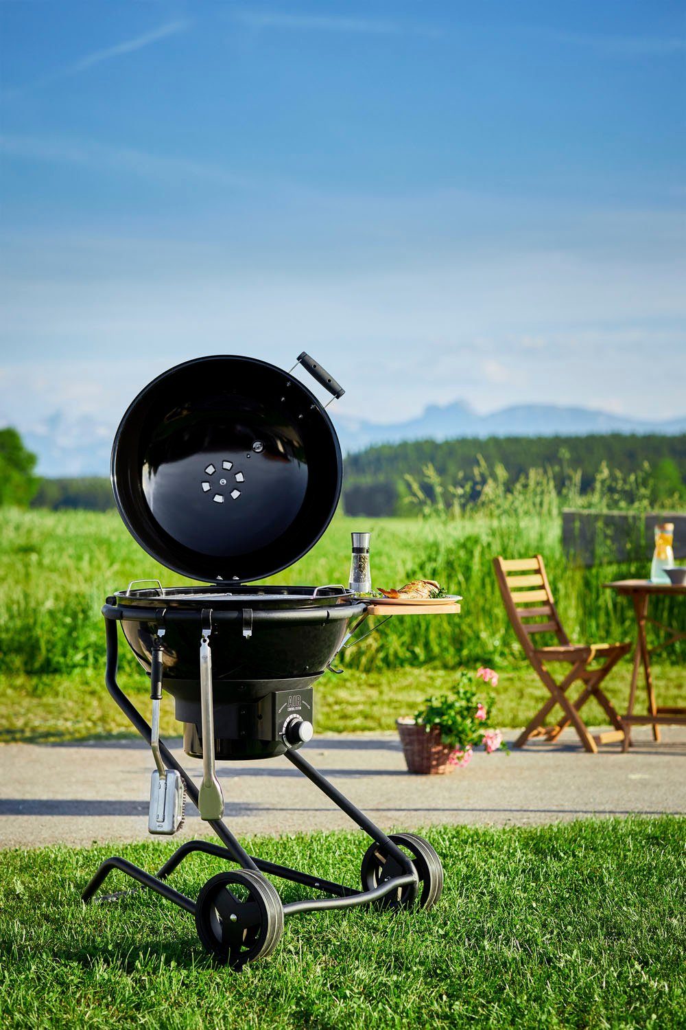 RÖSLE Reinigungsbürste SlideX, 25390, mit langem Stiel und Kunststoffgriff, wechselbare Borsten, Edelstahl