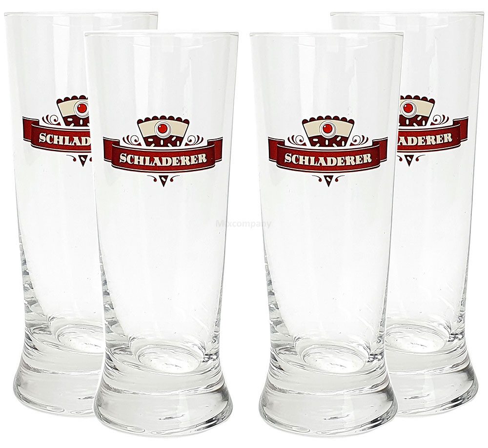Mixcompany Longdrinkglas Schladerer Kirschwasser, Szene Becher, Longdrinkglas - 4er Set Glas