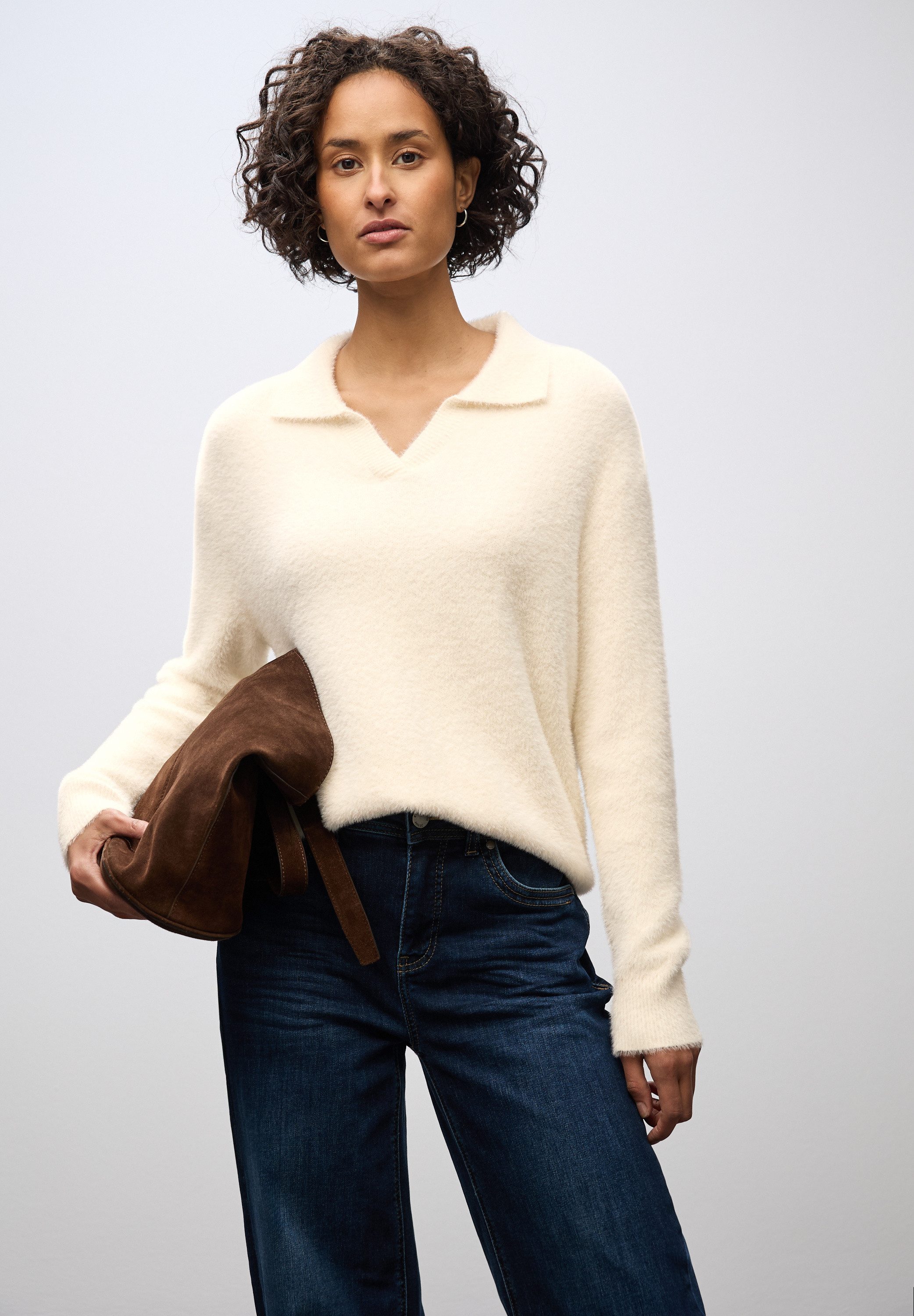 STREET ONE Strickpullover flauschiges Federgarn, Regular günstig online kaufen