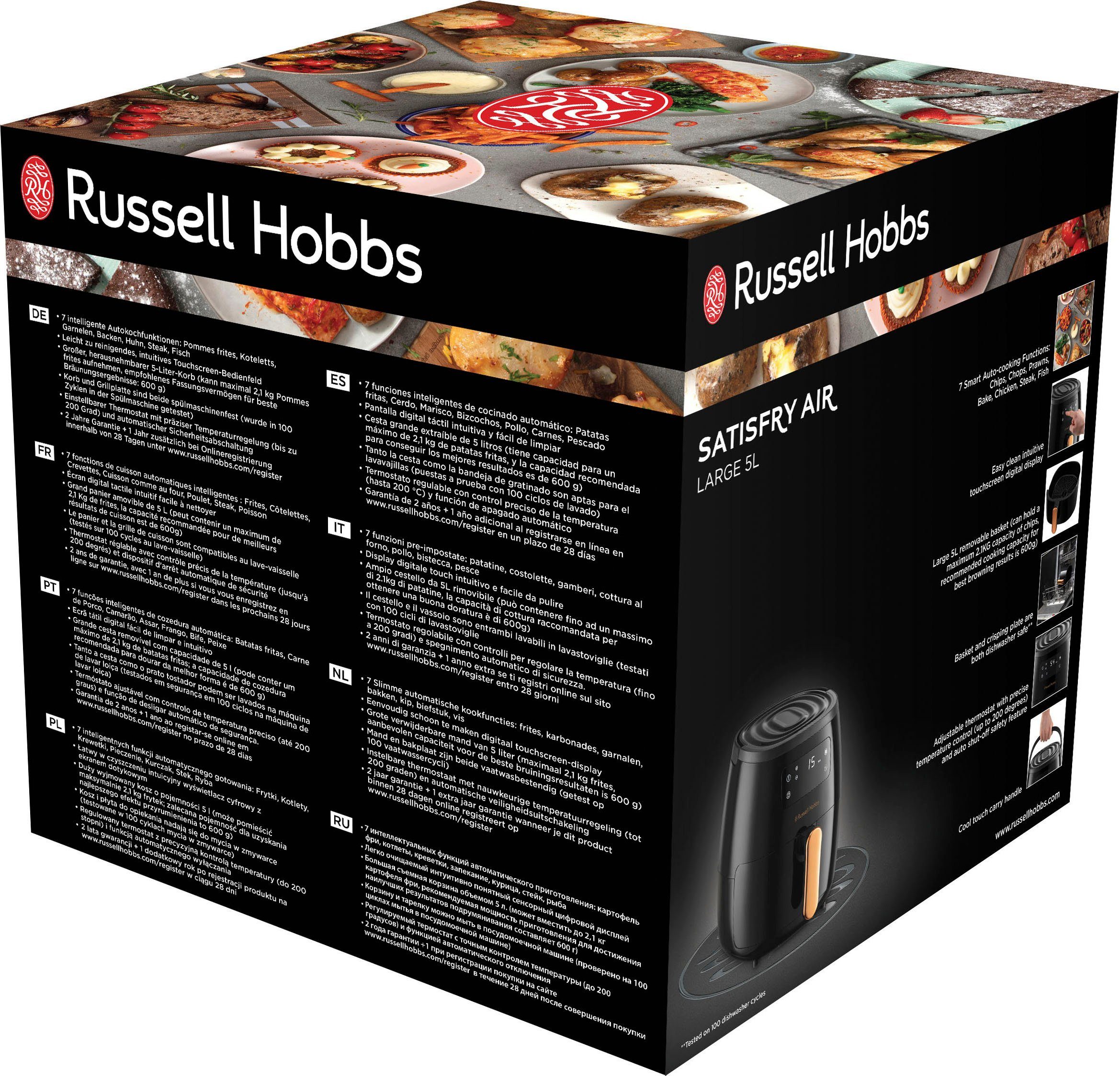 RUSSELL HOBBS 5 groß SatisFry Heißluftfritteuse - 1650 W, l 26510-56, Air