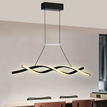 LETGOSPT LED Pendelleuchte Esstisch Hängeleuchte Dimmbare Deckenleuchte 24W Hängelampe, LED fest integriert, Kaltweiß/Naturweiß/Warmweiß, Spiralförmige Design Modern Esstischlampe