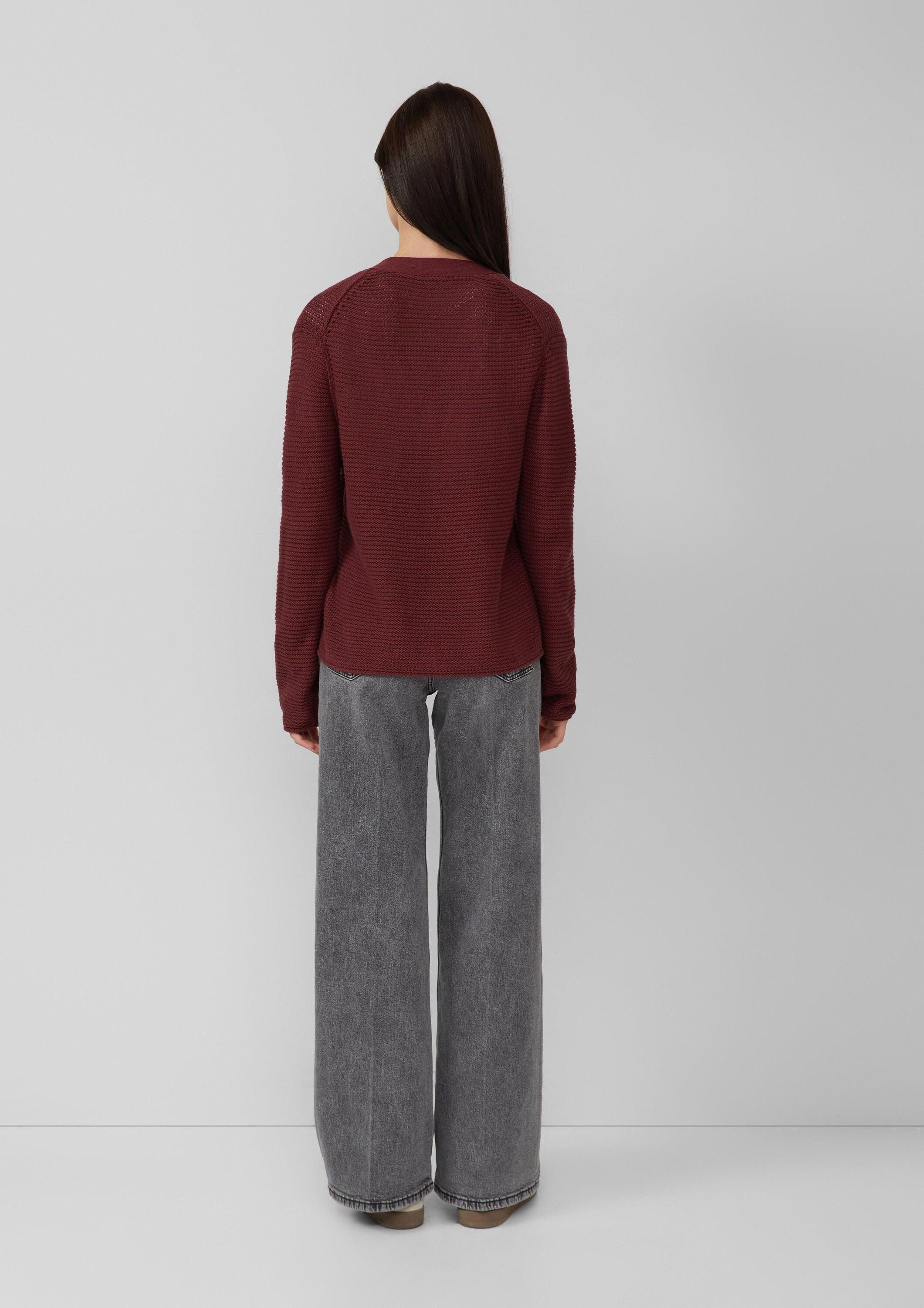 s.Oliver Cardigan Strickjacke Grobstrickjacke mit Rollsaum
