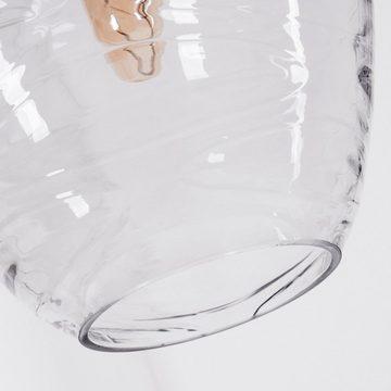 hofstein Hängeleuchte »Arzercavalli« moderne Hängelampe aus Metall/Glas in Schwarz/Klar, ohne Leuchtmittel, Pendelleuchte mit ovalem Schirm Echtglas, E27