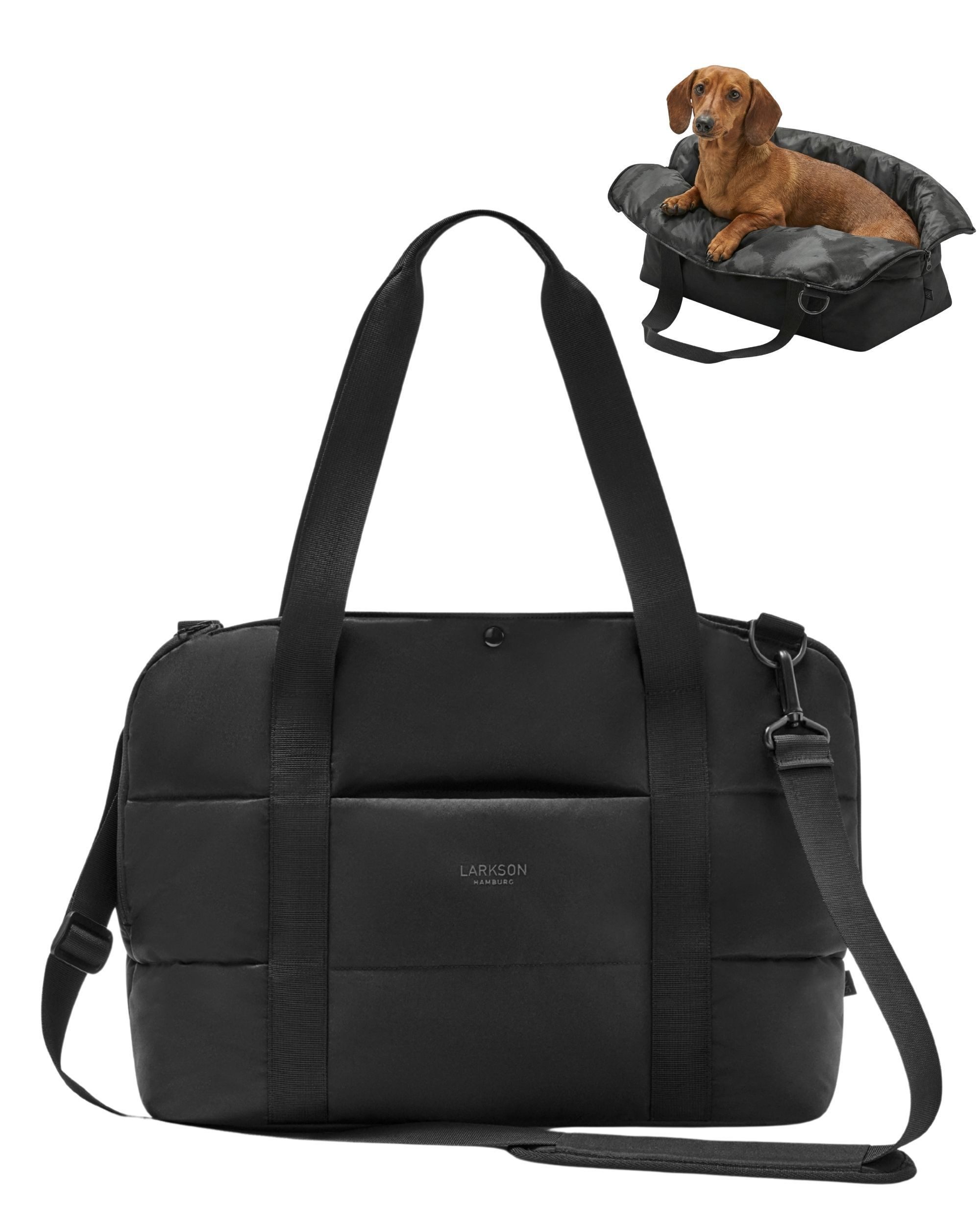 LARKSON Tiertransporttasche Frida Hundetransporttasche für Hunde bis 10 kg bis 8 kg, Hundetasche mit Körbchenfunktion, Inklusive Kissen von LARKSON