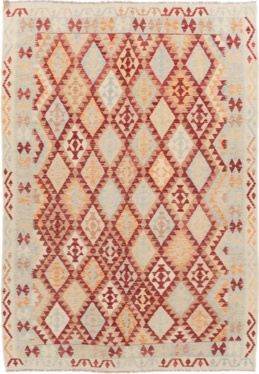Orientteppich Kelim Afghan 206x292 Handgewebter Orientteppich, Nain Trading, rechteckig, Höhe: 3 mm | Kurzflor-Teppiche