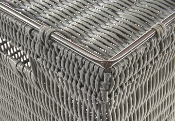 Kobolo Wäschekorb Wäschebehälter Wäschesammler mit Deckel - Kunststoff - grau