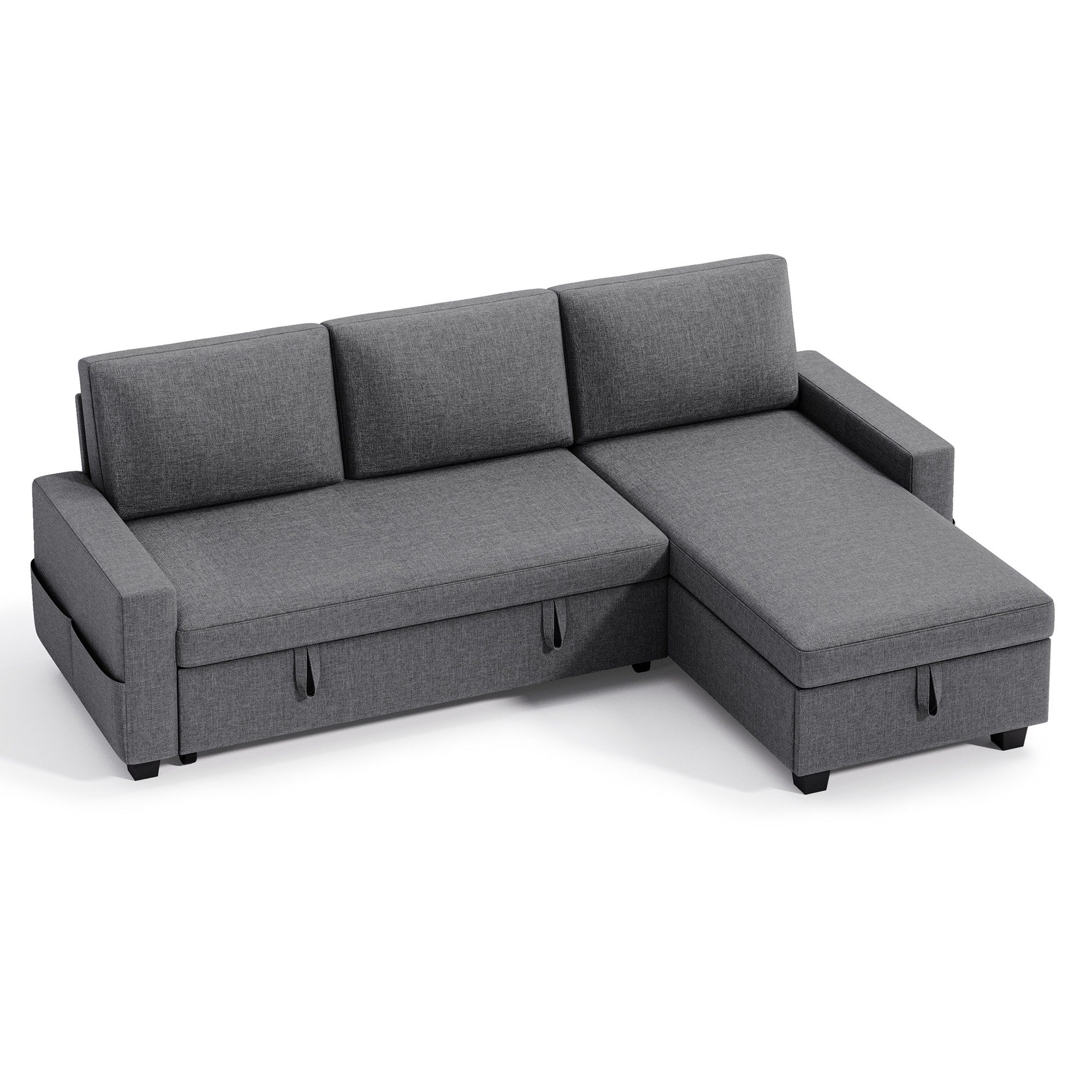 Blishom Ecksofa Ecksofa mit Ausziehfunktion und Stauraum, L-Form Sofa, Ausziehfunktion, Stauraum, Wohnzimmer, Lounge