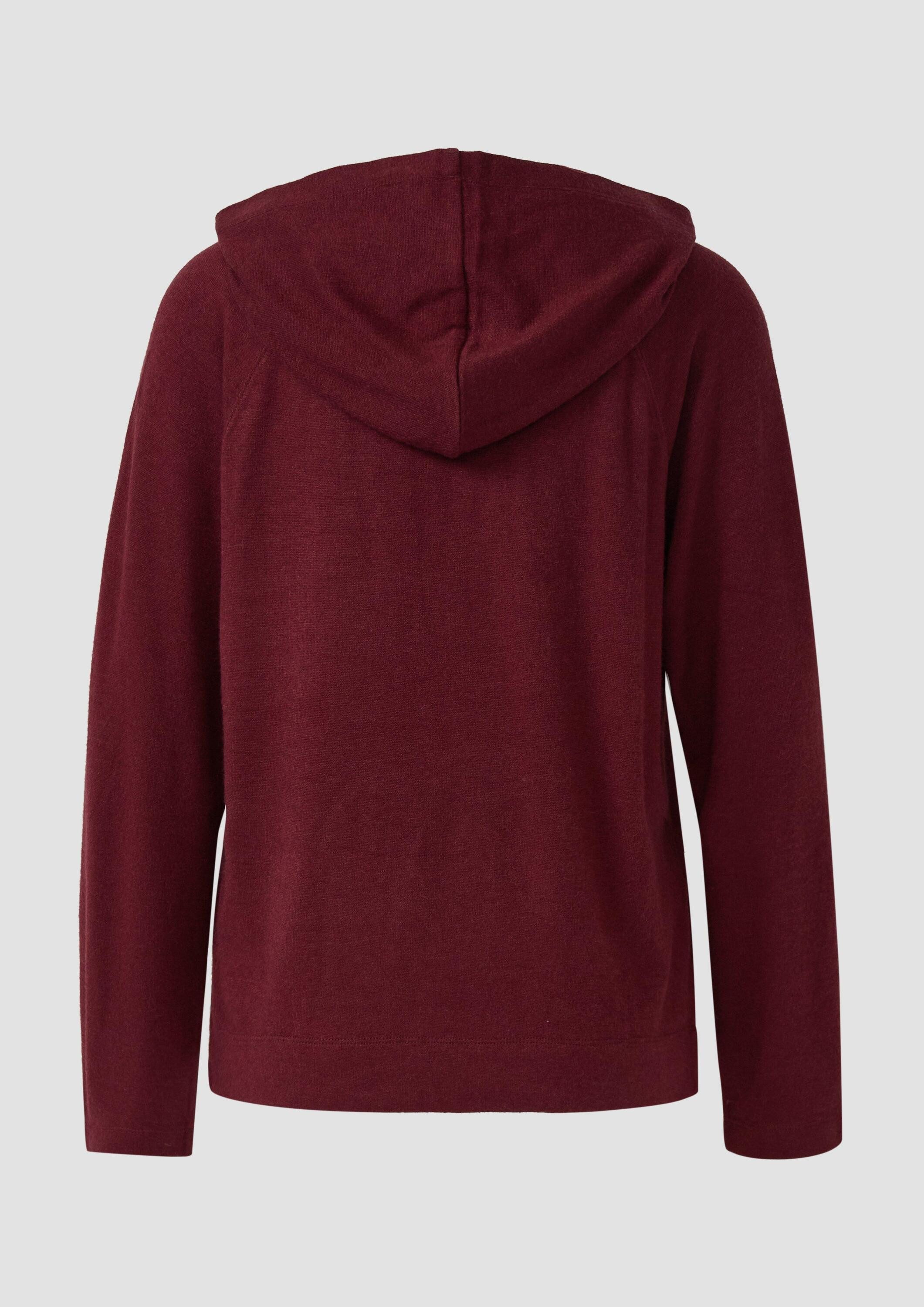 s.Oliver Longpullover T-Shirt Meliertes Longsleeve aus Stretchjersey mit Kapuze