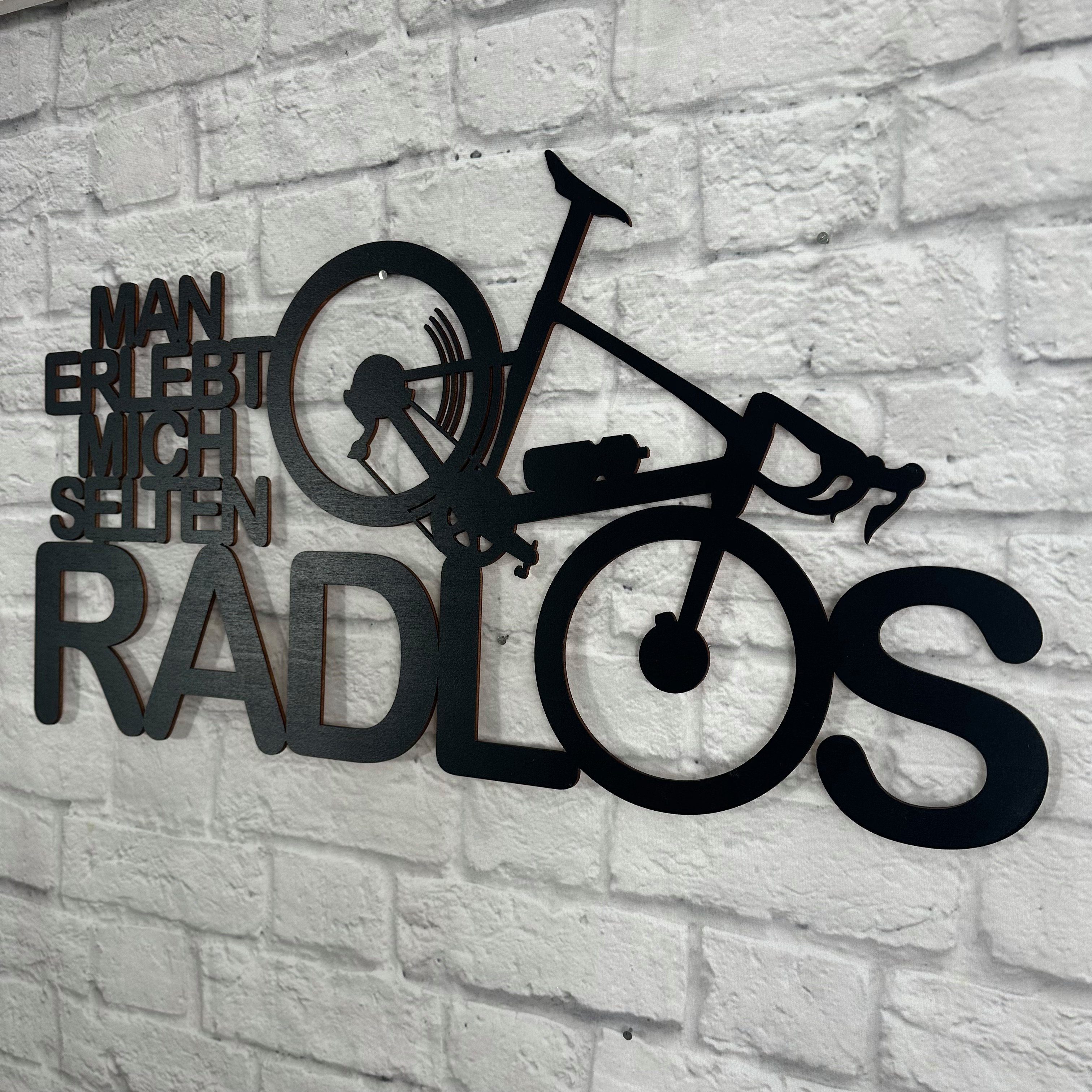WoodFriends Wandbild Schriftzug aus Holz "man erlebt mich selten radlos" Ho günstig online kaufen