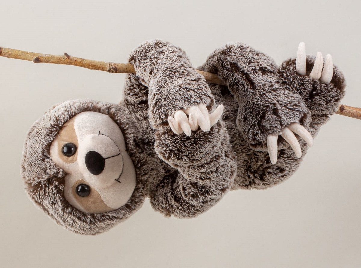 Geschenkestadl Kuscheltier Faultier Kuscheltier 60 & 100 cm XXL Plüschtier Profi im Abhängen, sehr weich und kuschelig