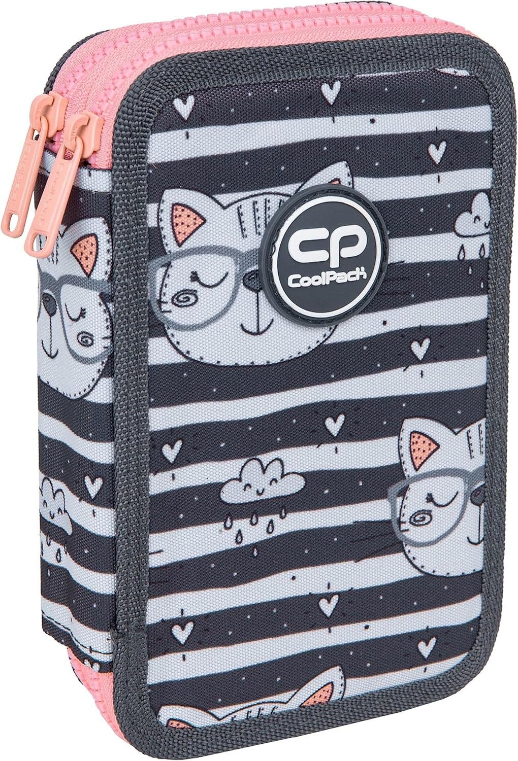 GOLDKIDS Federmäppchen COOLPACK 2-fache Federtasche Federmappe Catnip, (Graffiti 35-teilig Schüleretui Stifte und, 1-tlg., Pinsel Fanartikel inkl. Aufgabenheft), Federbox Etui Stiftetasche Schlamper-Etui Schul-Etui