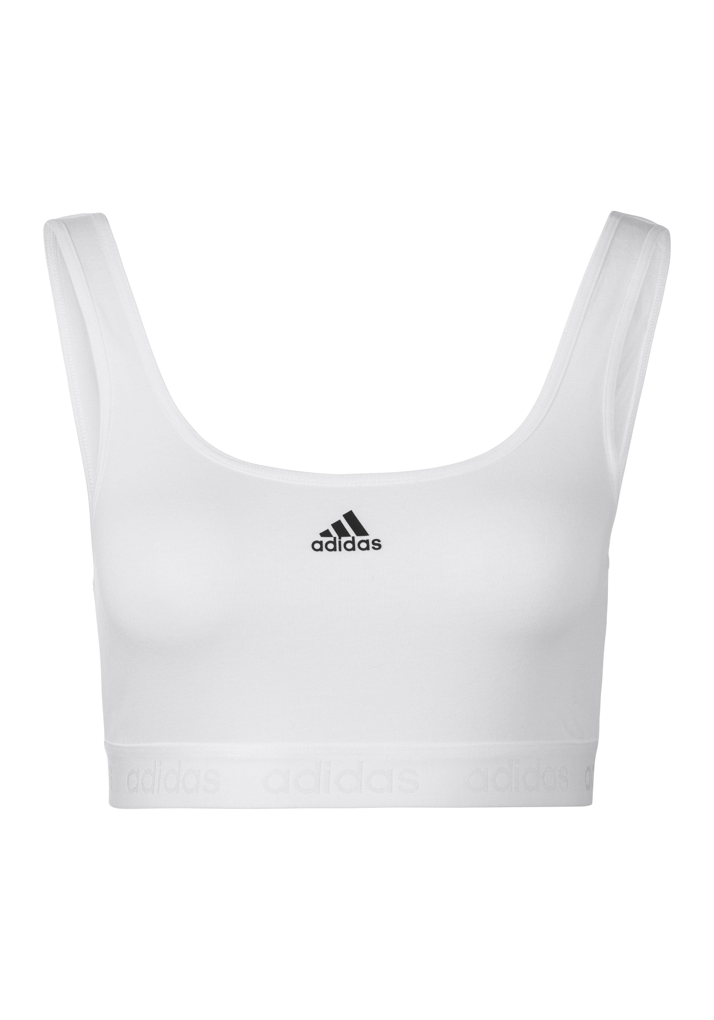 am Sportswear Cut-Out Bustier Sport-BH Rückteil mit adidas weiß weiß,