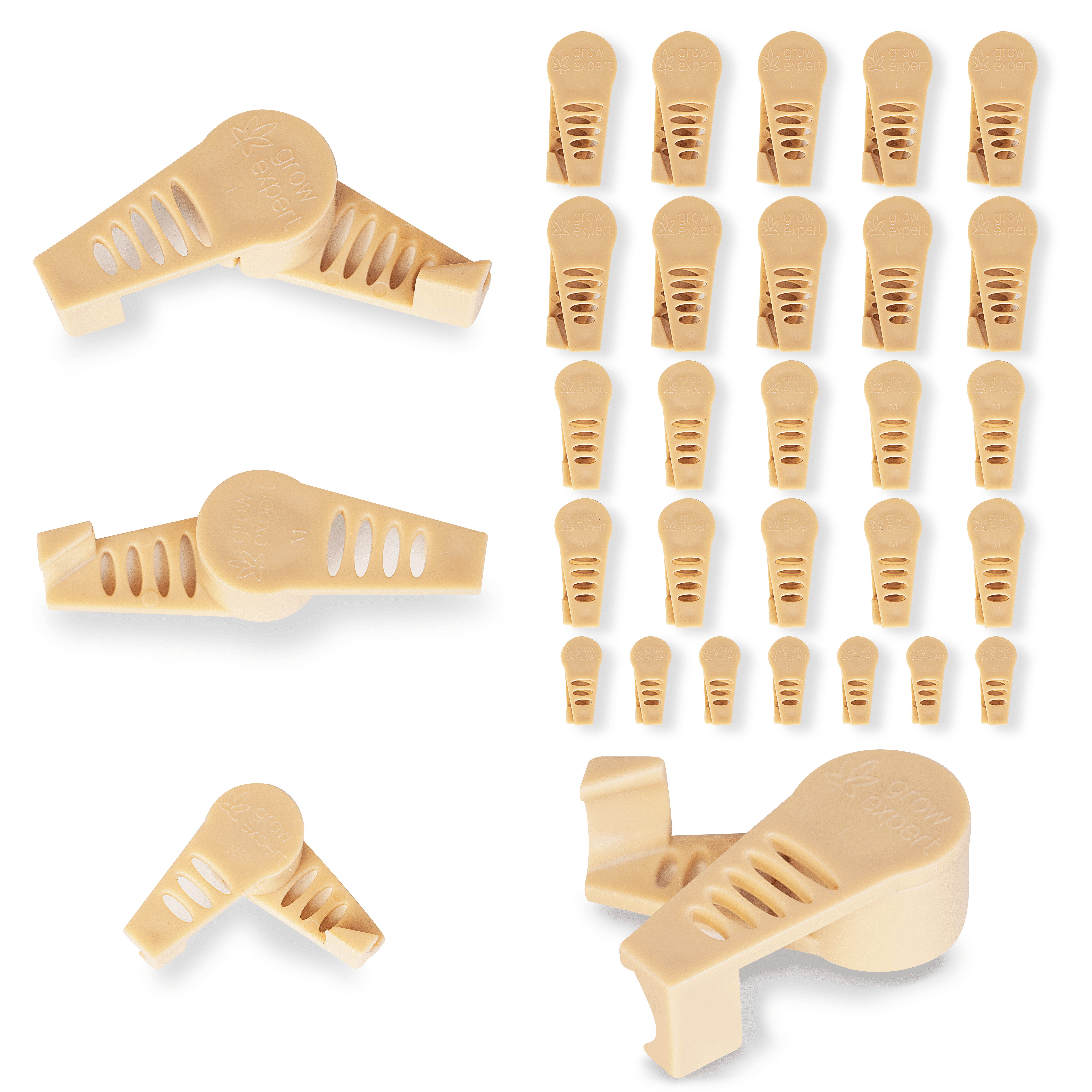 Grow Expert Gartenpflege-Set 30 Pflanzenbieger Grow LST Clips 0–360° Winkel verstellbar & 3 Größen, Pflanzentraining, Zweig- & Stammstütze perfekt für Indoor & Outdoor