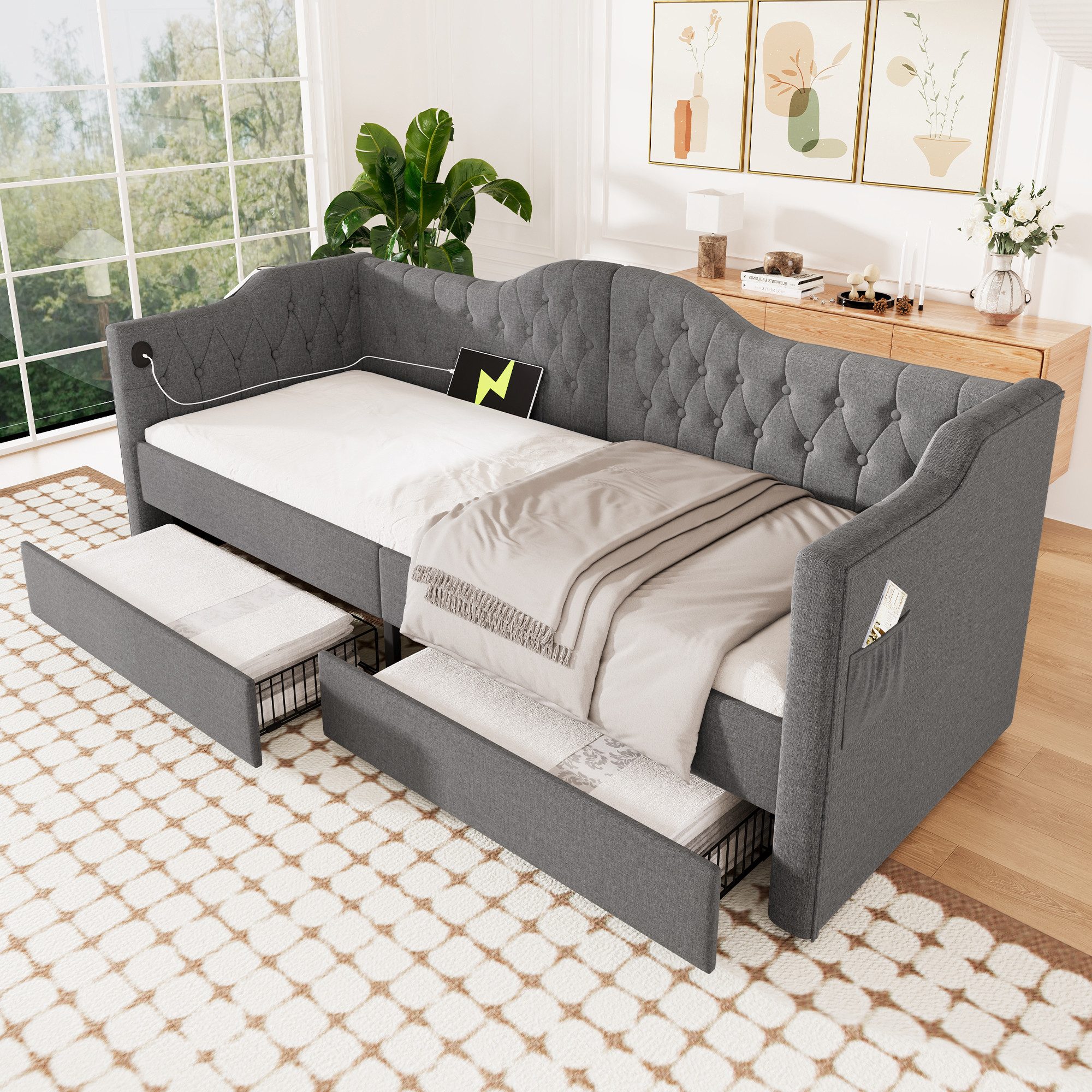 Flieks Daybett, Polsterbett Tagesbett 90x200cm mit günstig online kaufen