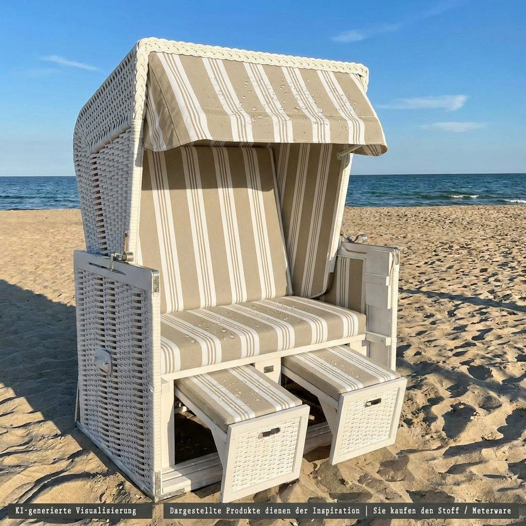 novely® Stoff Abverkauf, CORDOBA UV ACRYL Markisenstoff Strandkorb Outdoor Stoff, UV-Beständig, Schmutzabweisend, Robust, Meterware, 1lfm