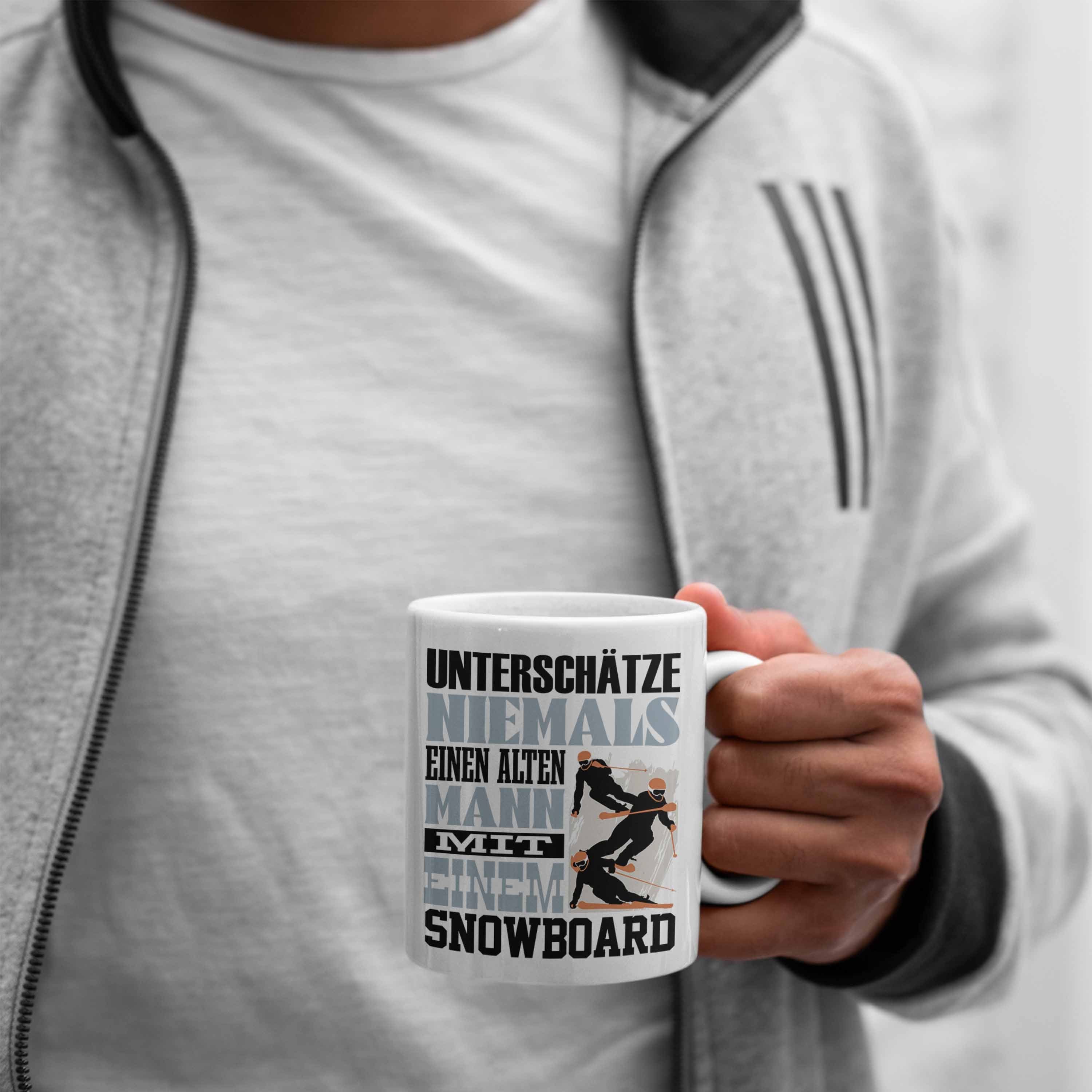 Tasse Snowboardfahrer Tasse Geschenk Lustiger Snowboard Trendation für Weiss Untersch Spruch