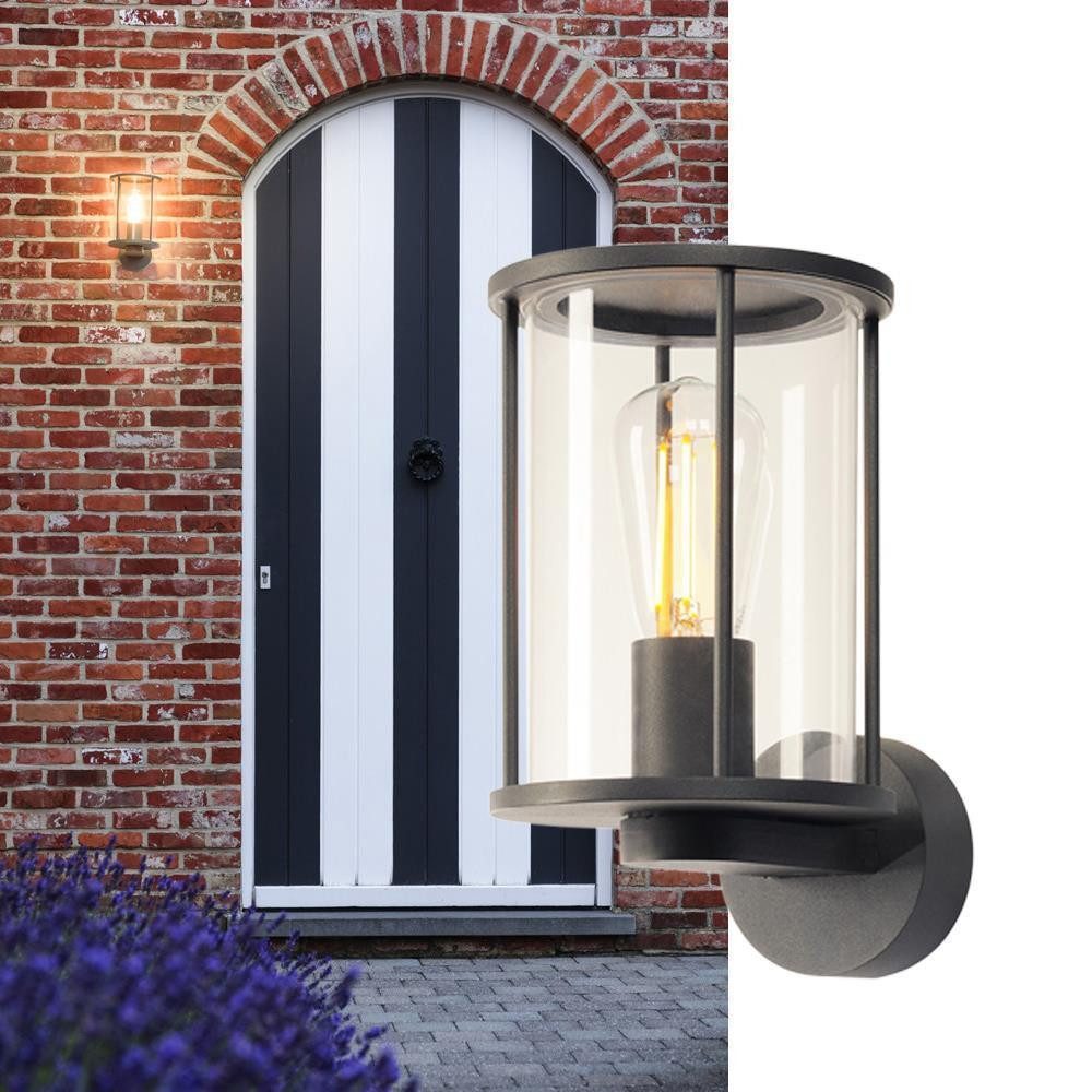 SLV Außen-Wandleuchte Outdoor Wandleuchte Photonia, rund, anthrazit, Glas klar, max. 60W
