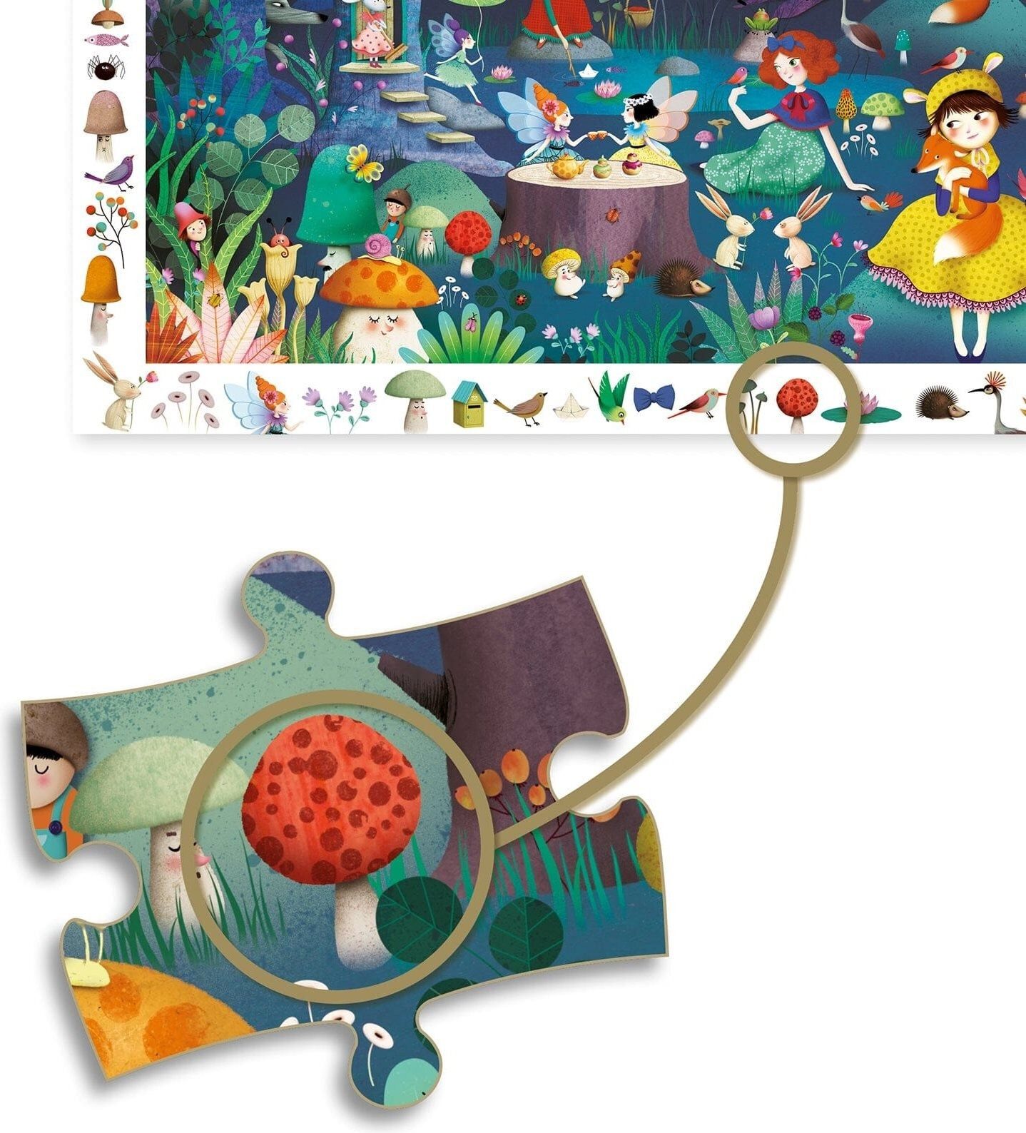 DJECO Puzzle DECO Puzzle Observation: Pohdkow-Wald 100 Puppen, Puzzleteile
