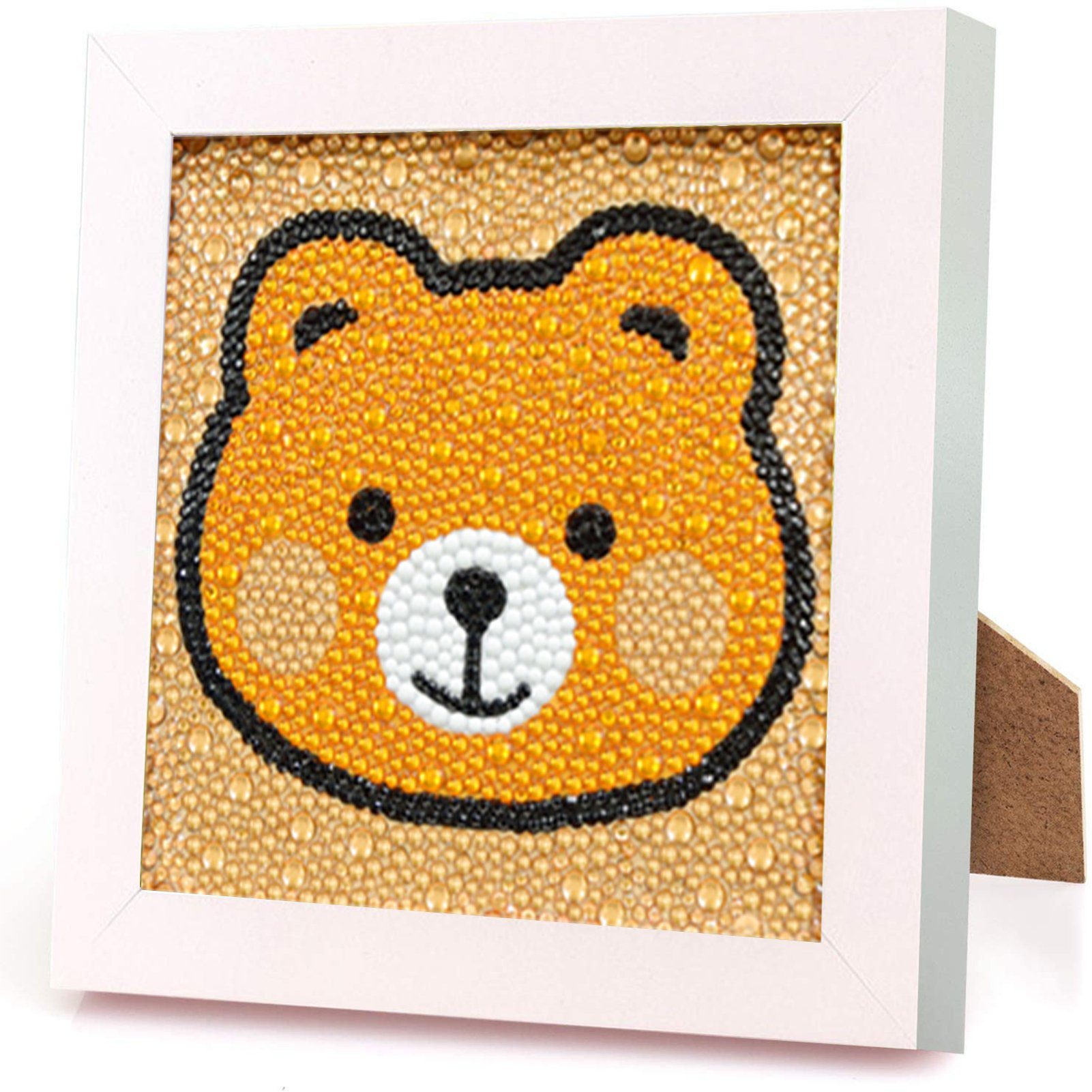 Vivi Idee Gemälde 5D DIY Diamant Painting Set mit Bilderrahmen, DW06 Teddybär, Geschenk für Kinder