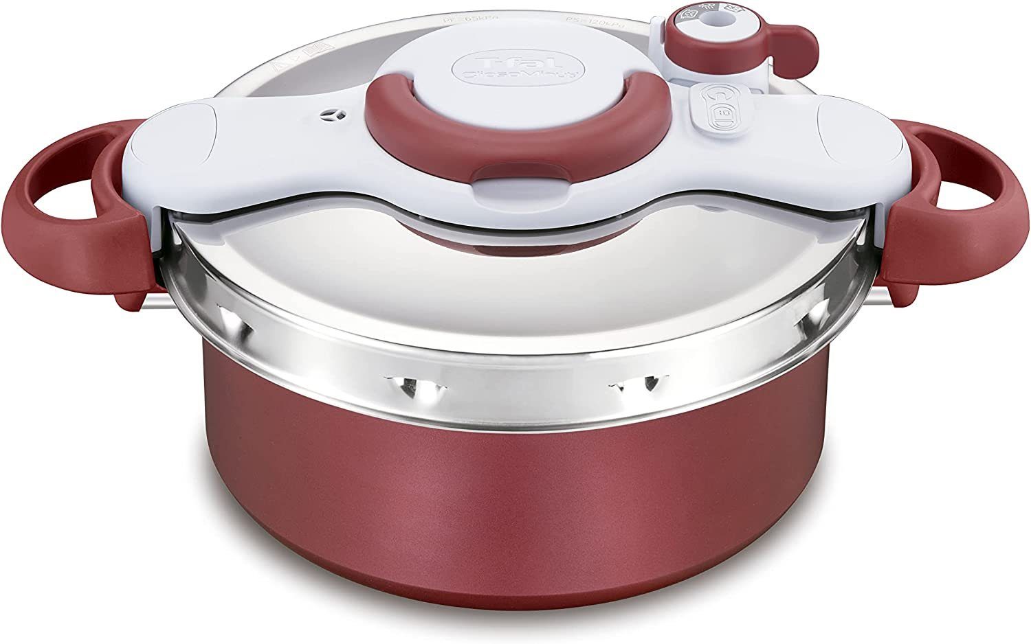 Tefal Schnellkochtopf Tefal Clipso Minut Duo Schnellkochtopf 5 Liter aus  Aluminium, (1-tlg), Induktion, 5 Sicherheitssysteme, Antihaftbeschichtung