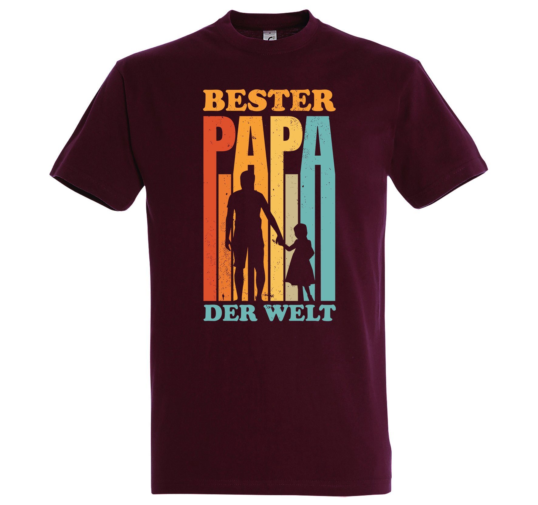 Youth Designz T-Shirt Papa mit Print der Spruch Welt" Herren "Bester T-Shirt Burgund