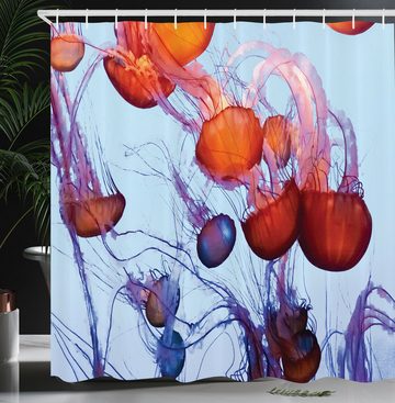 Abakuhaus Duschvorhang Moderner Digitaldruck mit 12 Haken auf Stoff Wasser Resistent Breite 175 cm, Höhe 180 cm, Nautisch Quallen im Ozean