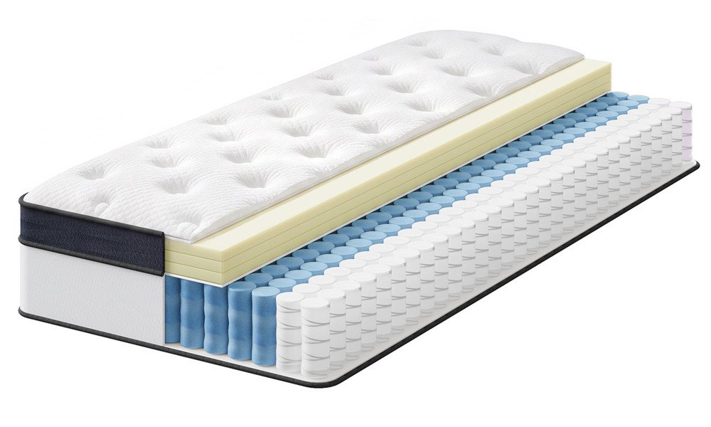 Taschenfederkernmatratze, Woltu, 24 cm hoch, Federkernmatratze 90x200, H3 Härtegrad, ergonomisch und atmungsaktiv