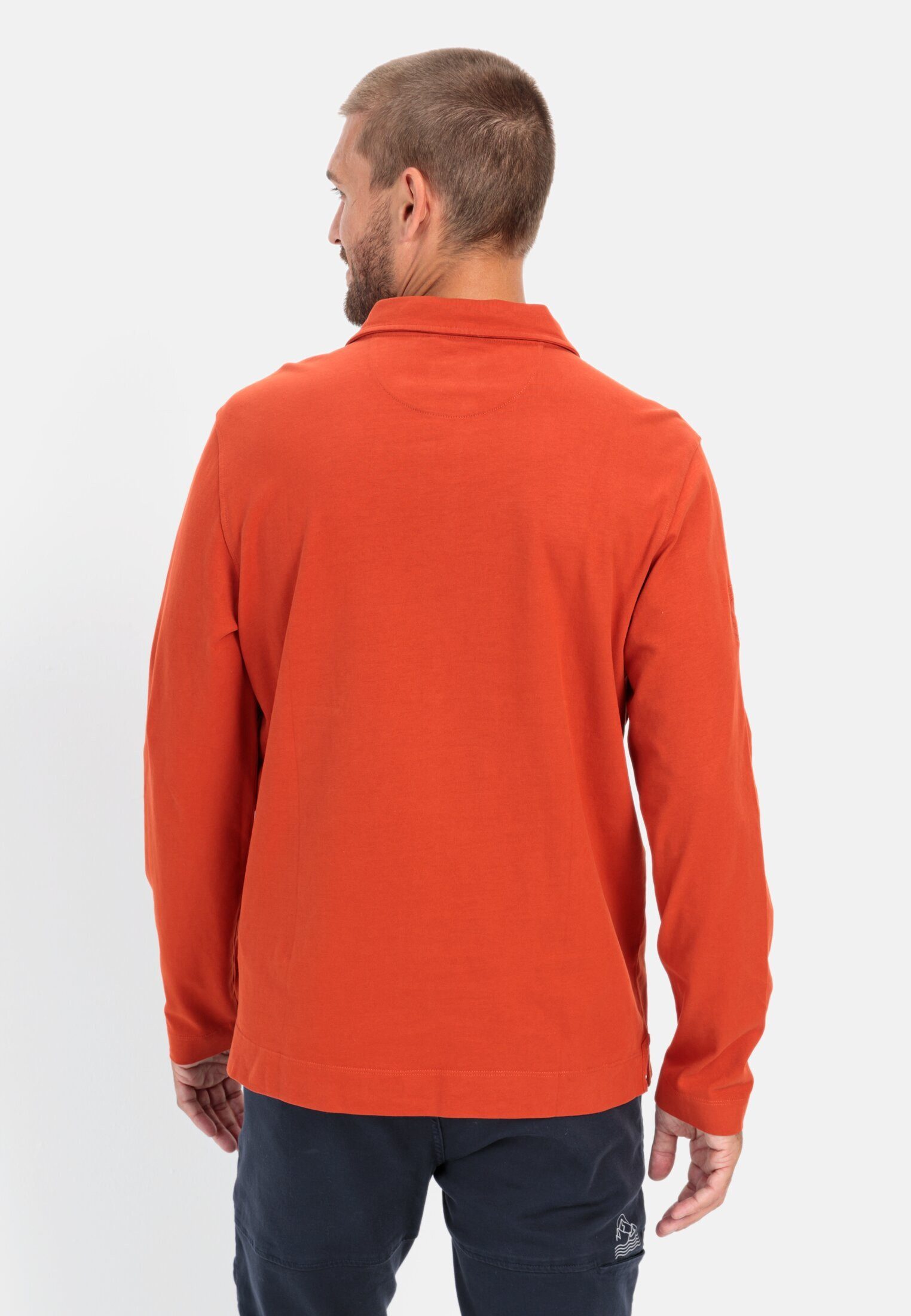 camel active Poloshirt aus zertifiziertem Organic Cotton Shirts_Langarm-Pol günstig online kaufen
