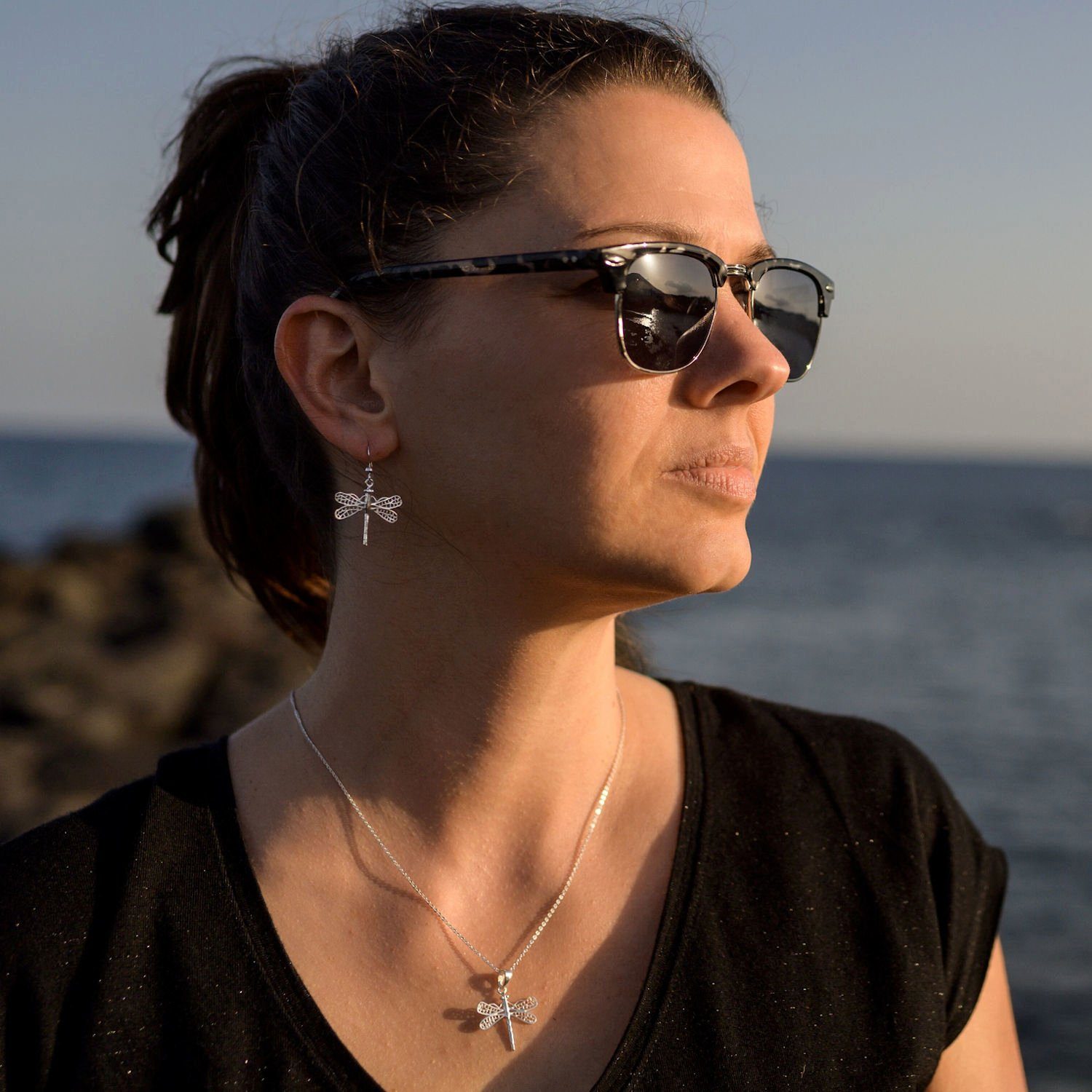 Materia Paar Ohrhänger Damen Silber Libelle Filigran SO-8, 925 Sterling Sil günstig online kaufen