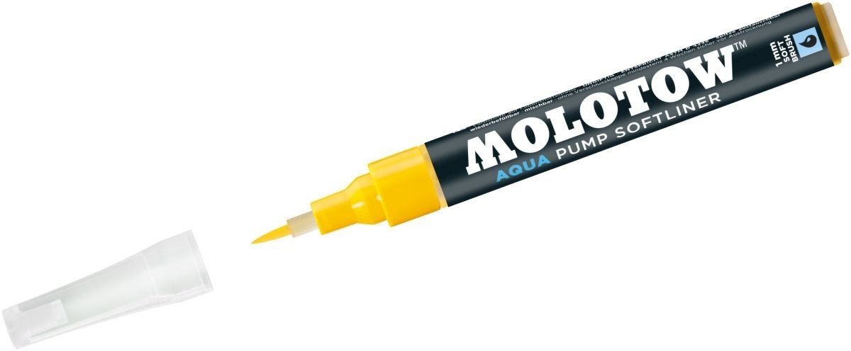 Thumbnail - MOLOTOW Permanentmarker Pinselmarker Pump Softliner Aqua 1mm primärgelb.