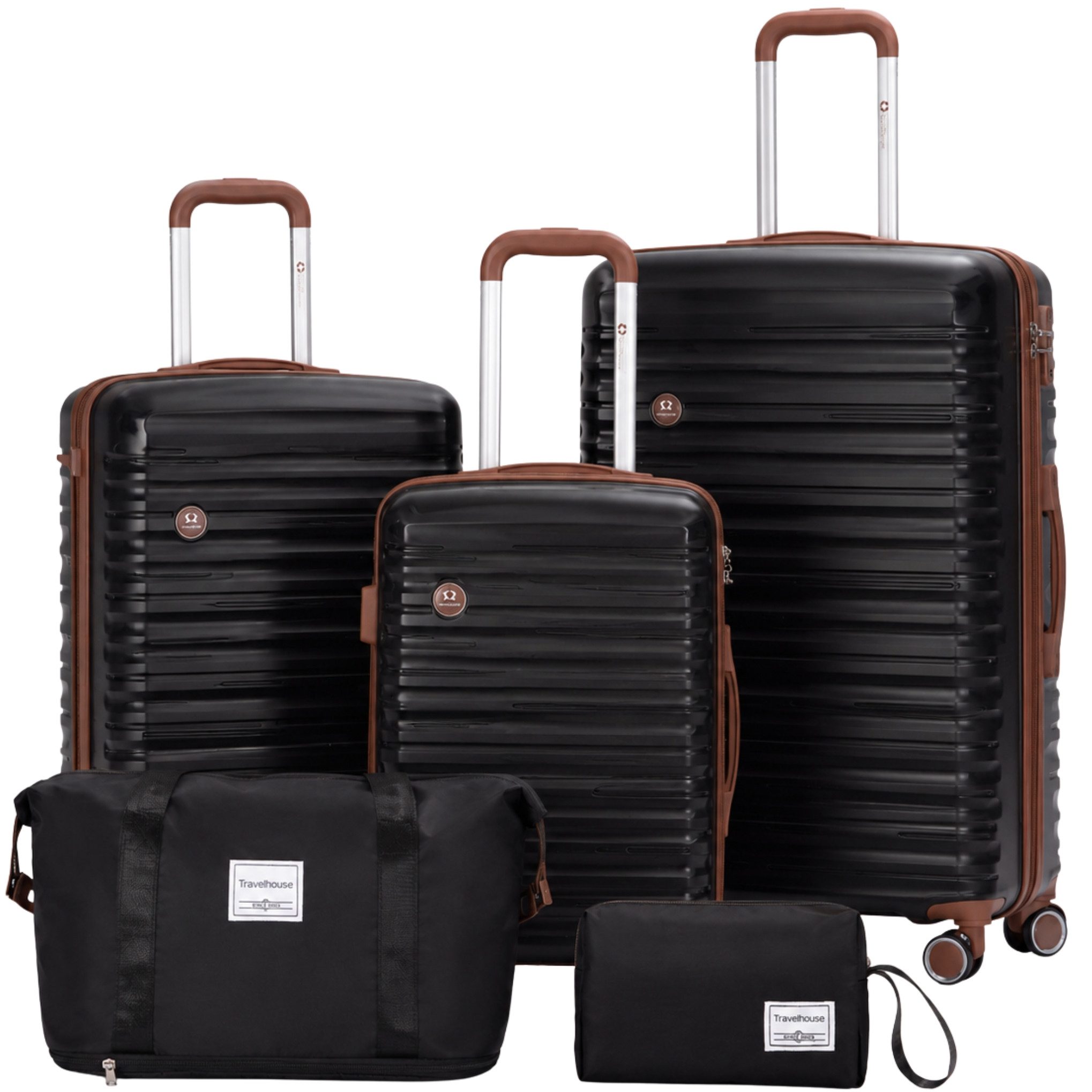 Travelhouse Trolleyset Ascona, 4 Rollen, (Spar-Set, 5 tlg., Hartschalen Trolley-Set 5-teilig)